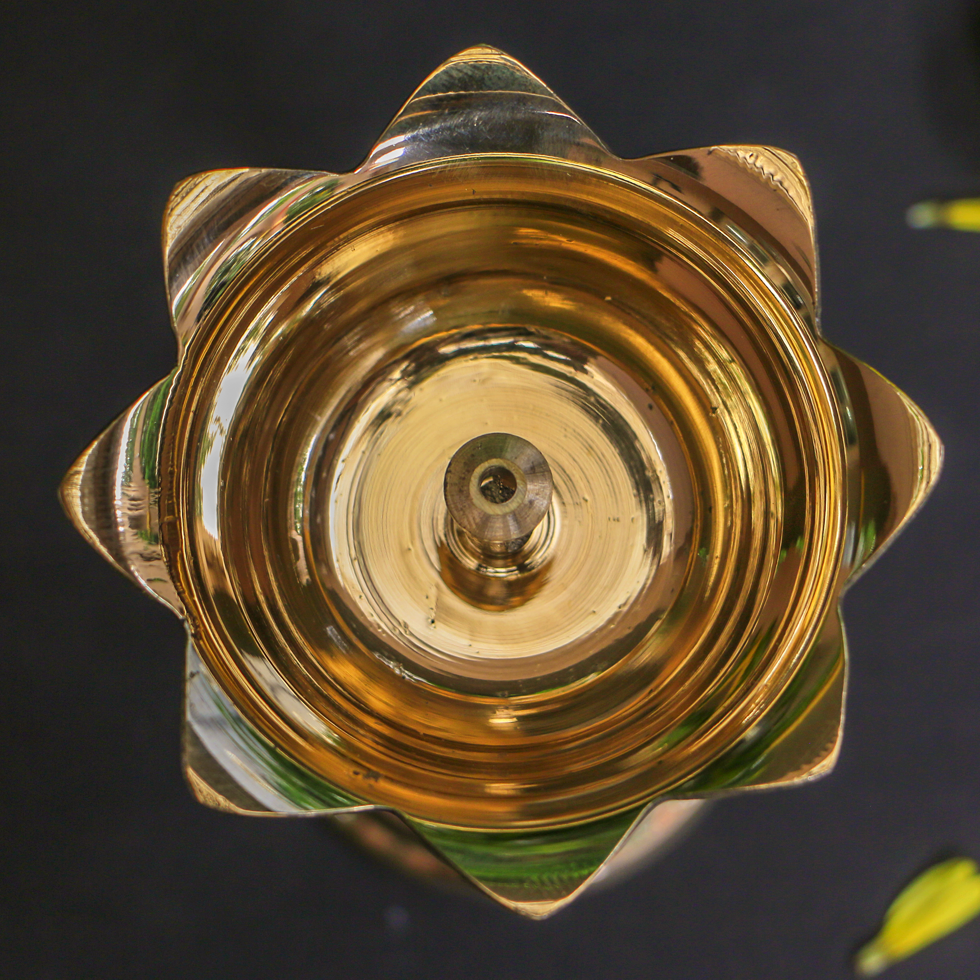 100% Pure Brass Pooja Deepam / Deepak - Kamal Lotus Nanda - Big Size