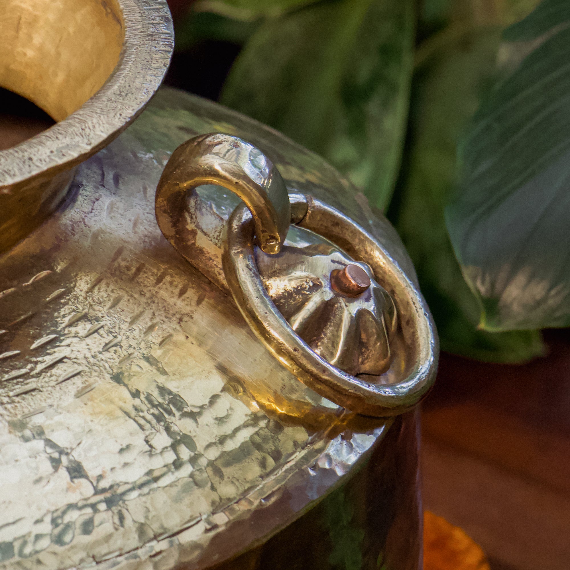 Hand Crafted Vintage Decorative Large Brass Water Pot (Mataka) on Legs