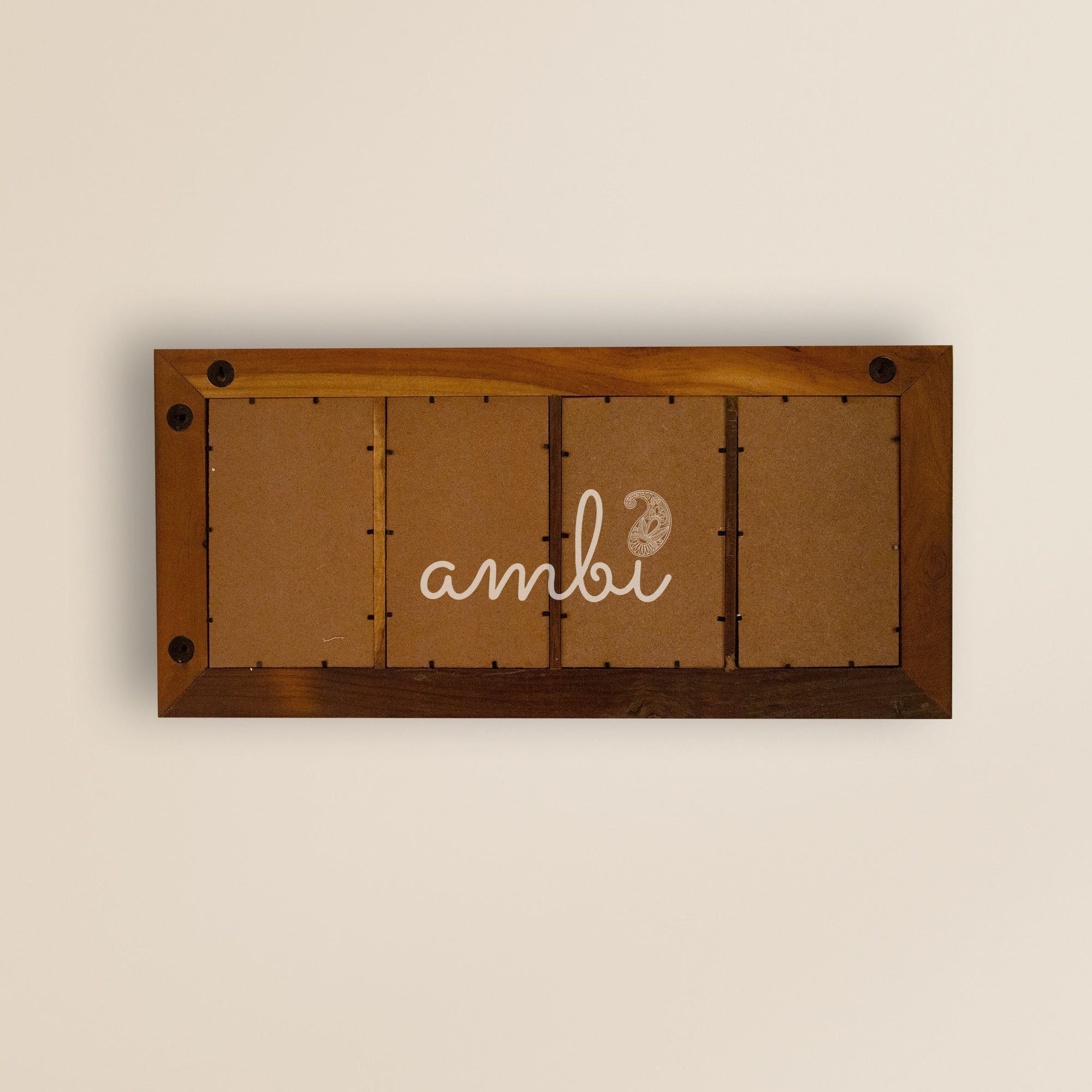 2025 Collection - Vintage Wooden Photo Frame - 4 photos - 30 x 14 Inches