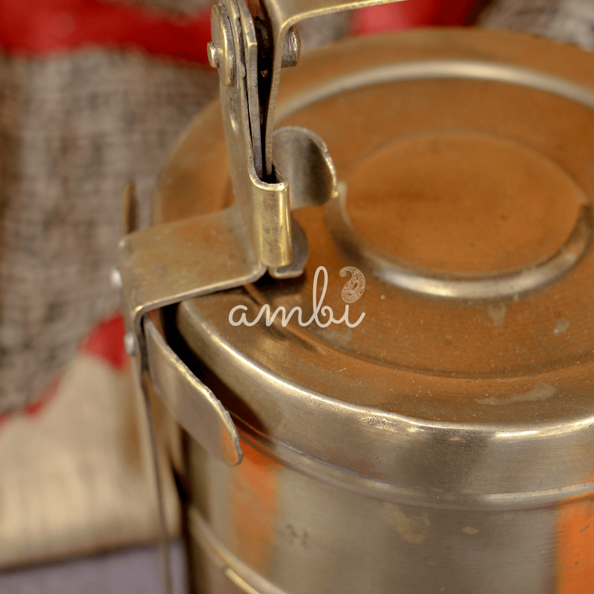 Ambi Vintage Pure Brass Heavy Duty Tiffin - 2 Tier