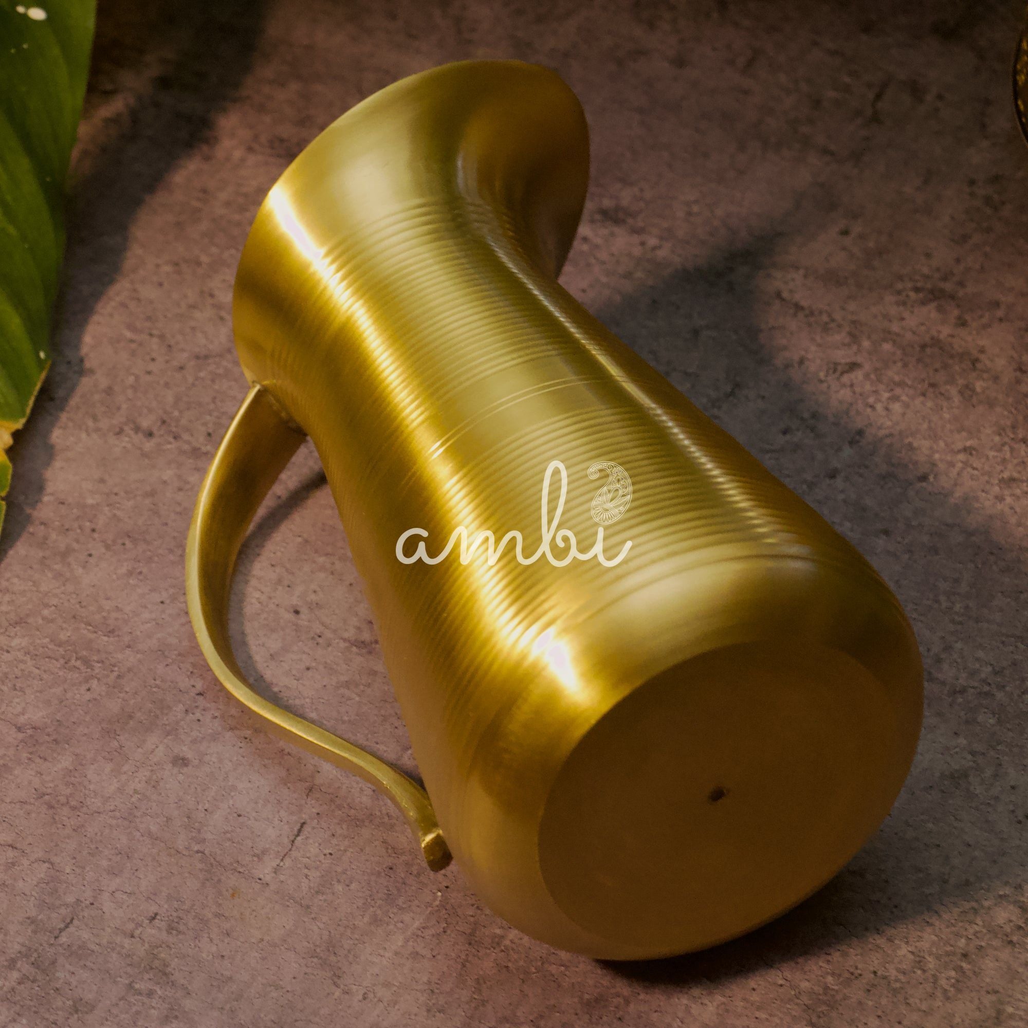 Ambi Pure Brass Water Jug — 800ml | Handcrafted Traditional Serving Jug