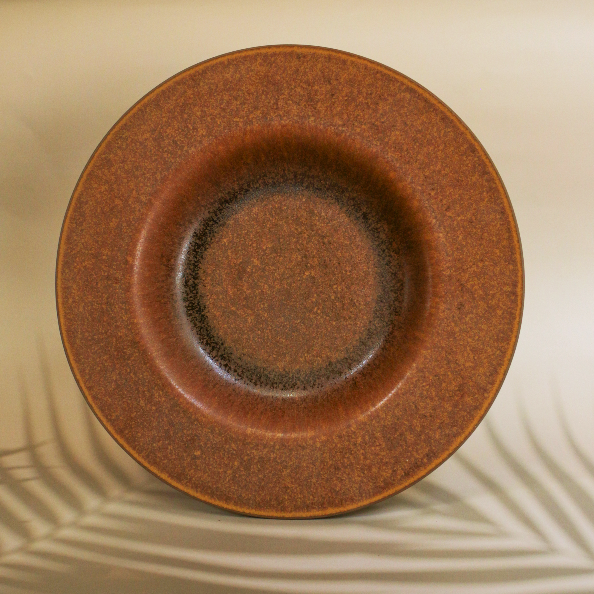 Ambi Stoneware Textured Earthy Brown Pasta Platter 10 inch
