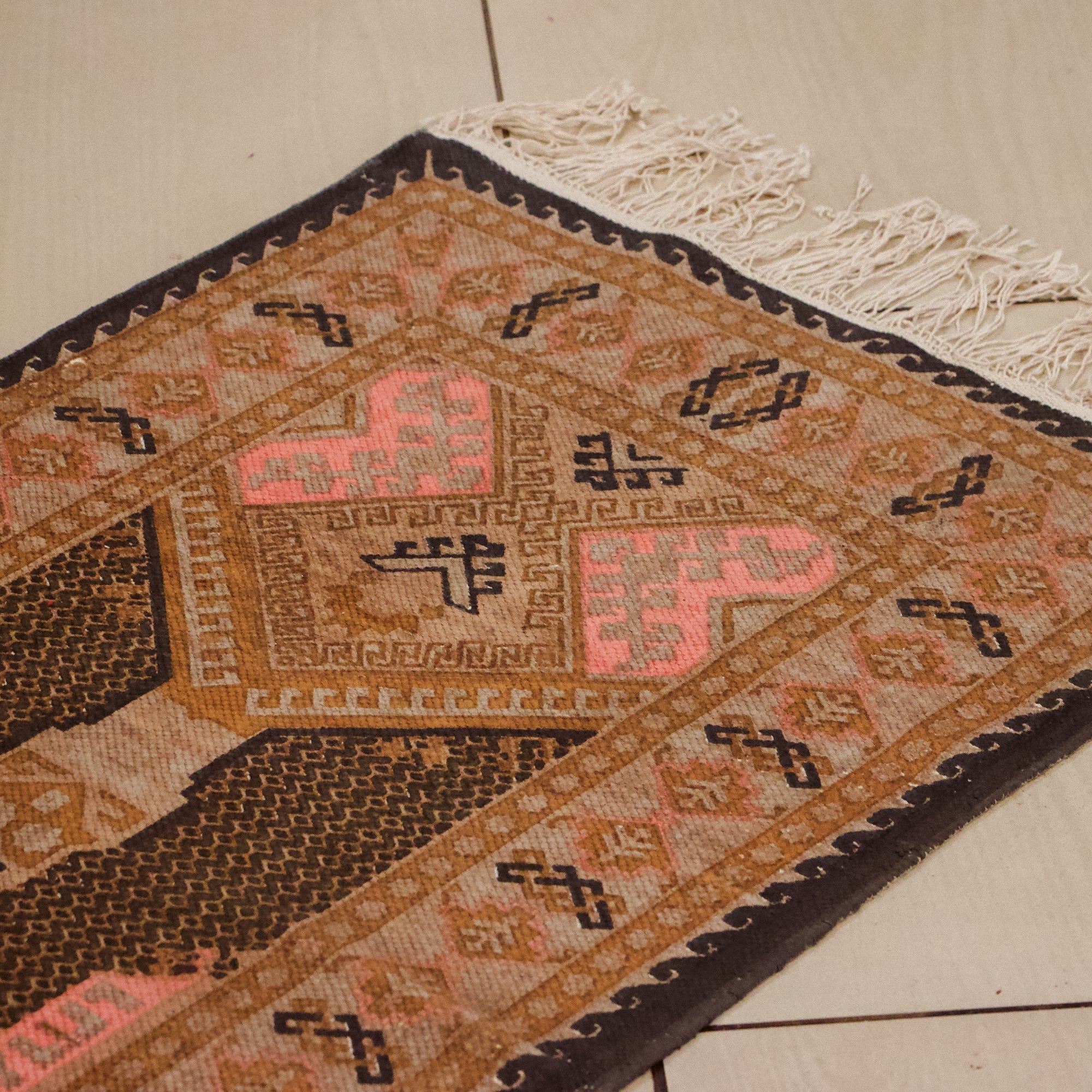 2026 Collection On Sale - Classic Durrie / Bed Side Rug featuring patterns 2 X 8 Ft