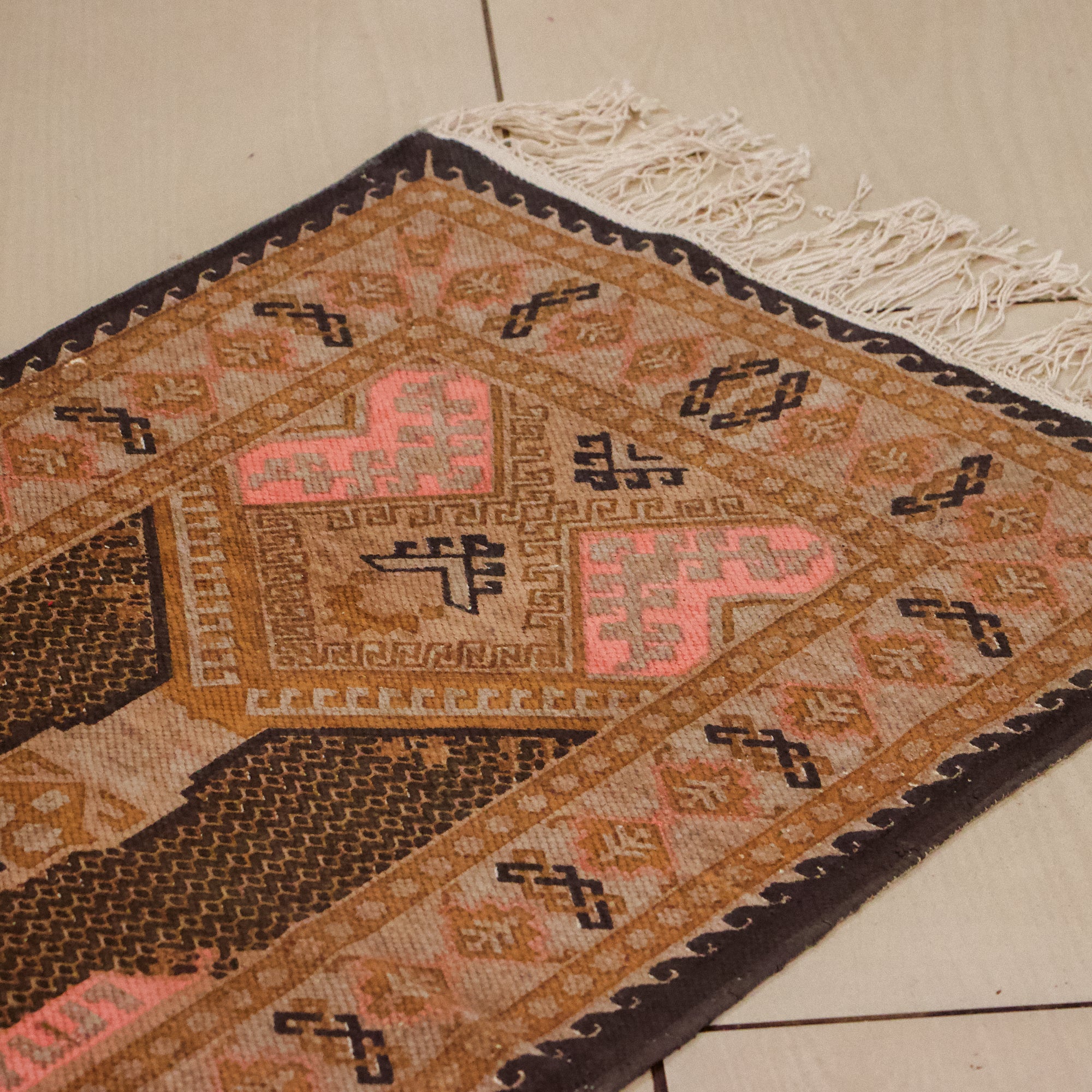 2026 Collection On Sale - Classic Durrie / Bed Side Rug featuring patterns 2 X 8 Ft