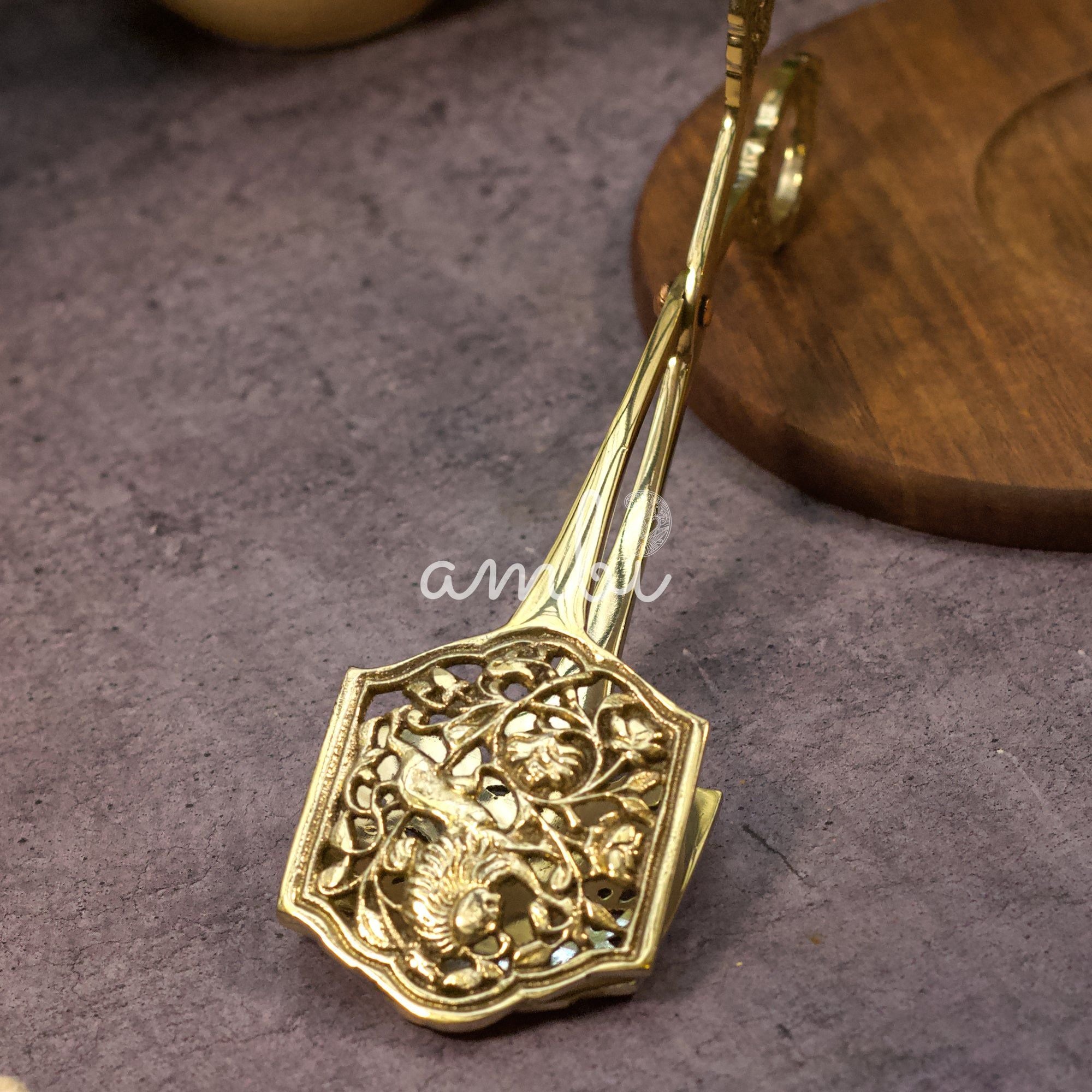 AMBI Vintage Finish Pure Brass Tongs