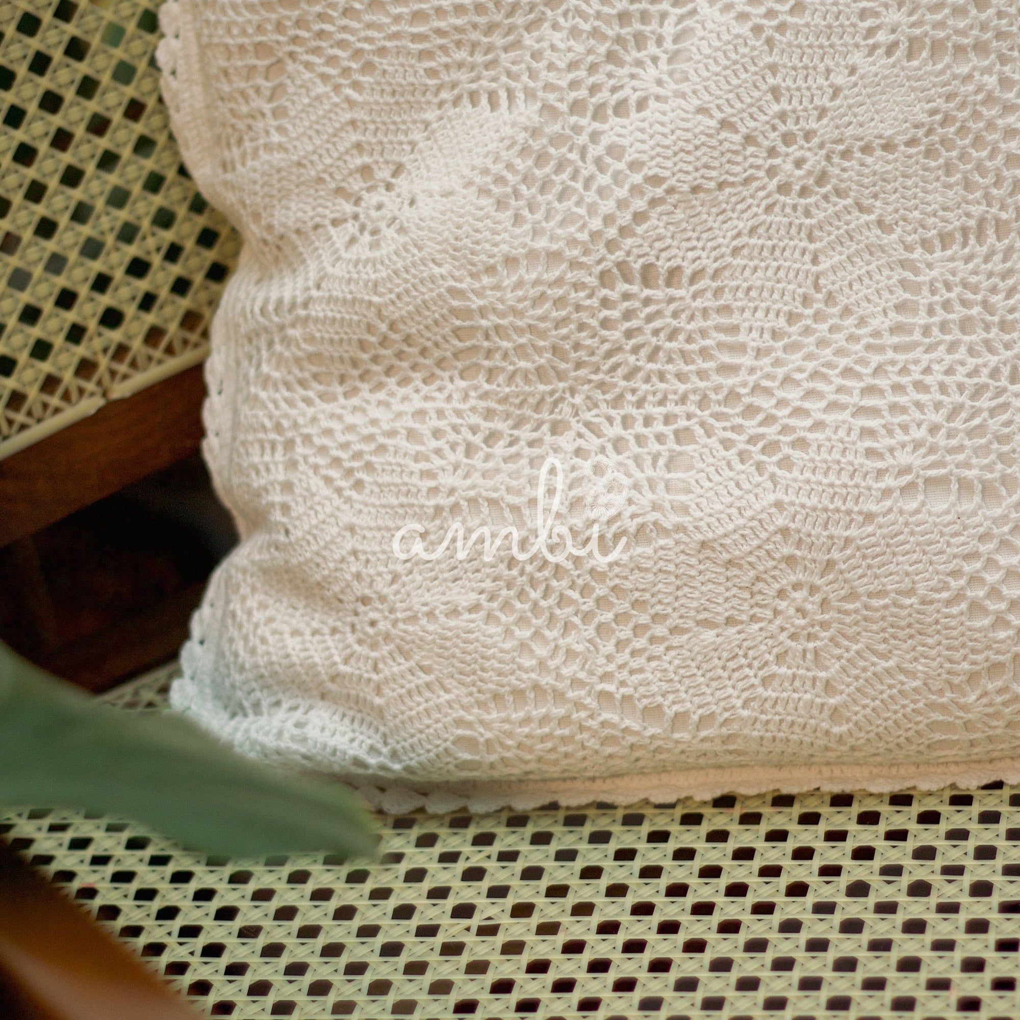 2026 Collection - Hand-Embroidered Plain Star Crochet Cushion Cover - 16 X 16 inches - Set of 5