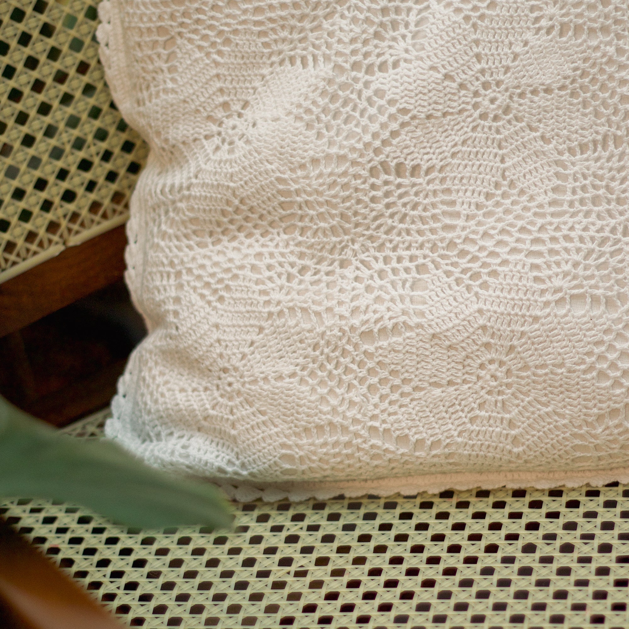 2026 Collection - Hand-Embroidered Plain Star Crochet Cushion Cover - 16 X 16 inches - Set of 5
