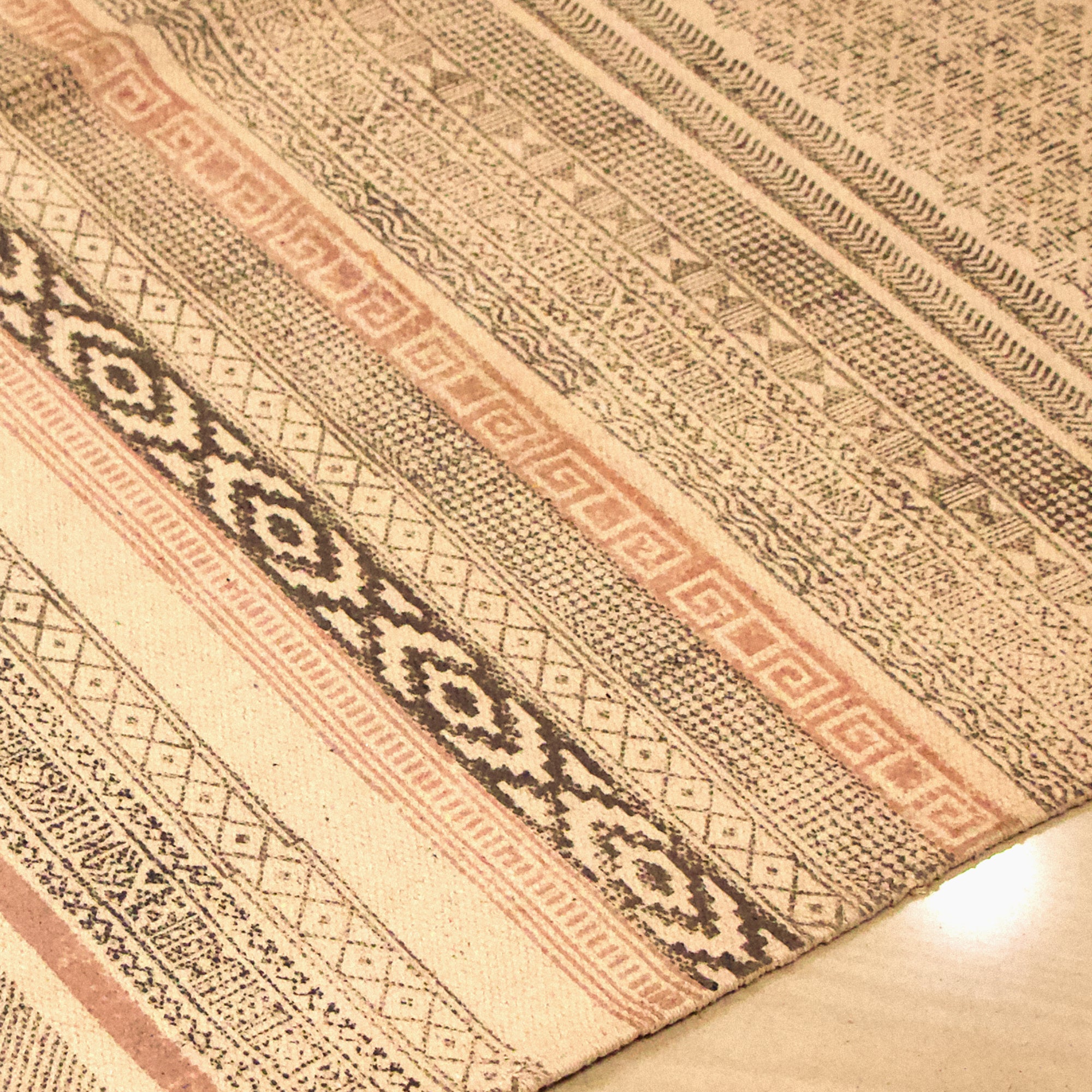 On Sale - Spring Pink Tassels Durrie / Rug featuring Elegance  4 X 6 Ft