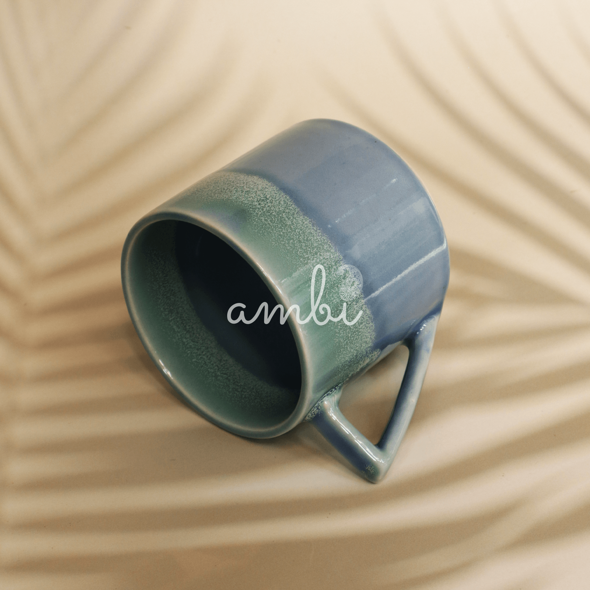 Ambi Handmade Pottery Large Blue Mystic Coffee Mug 350 ml