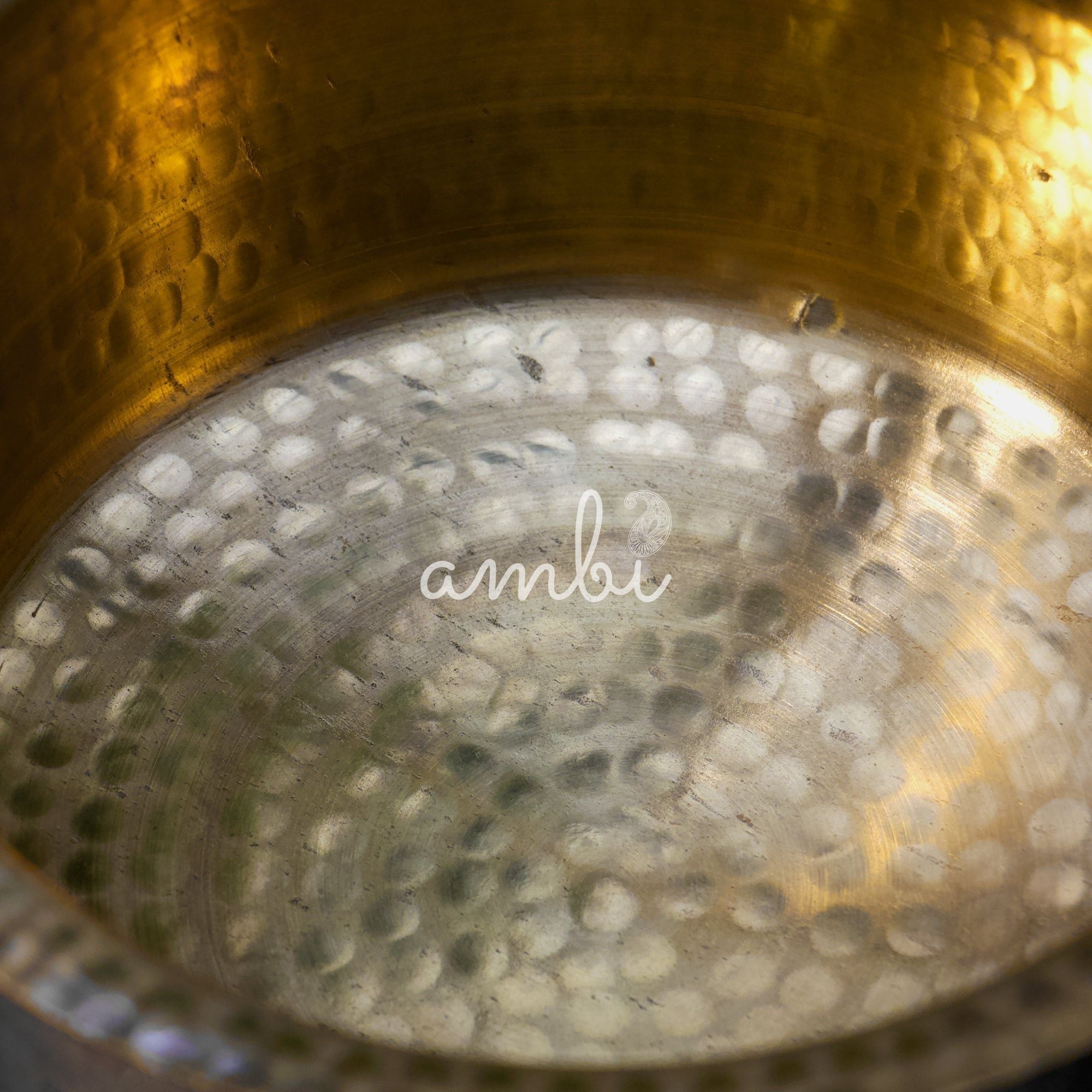 Beautiful Pure Brass Traditional Hammered Patila - 8 Lts