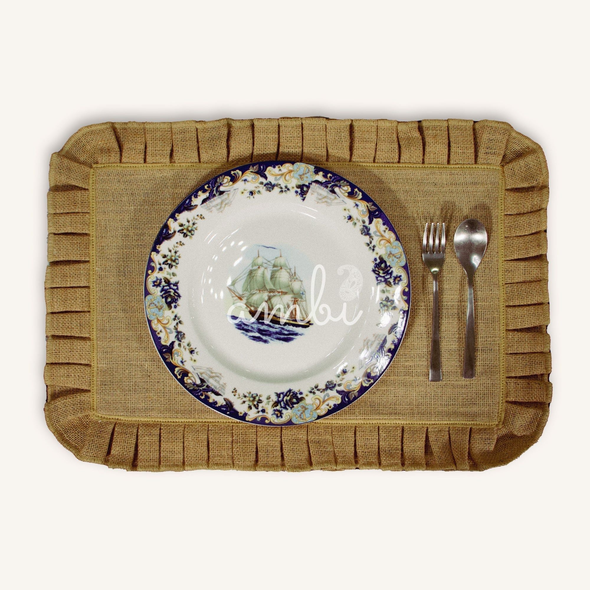 2026 Collection - Handmade Jute Table Runner Set with 8 Table Mats with Loops