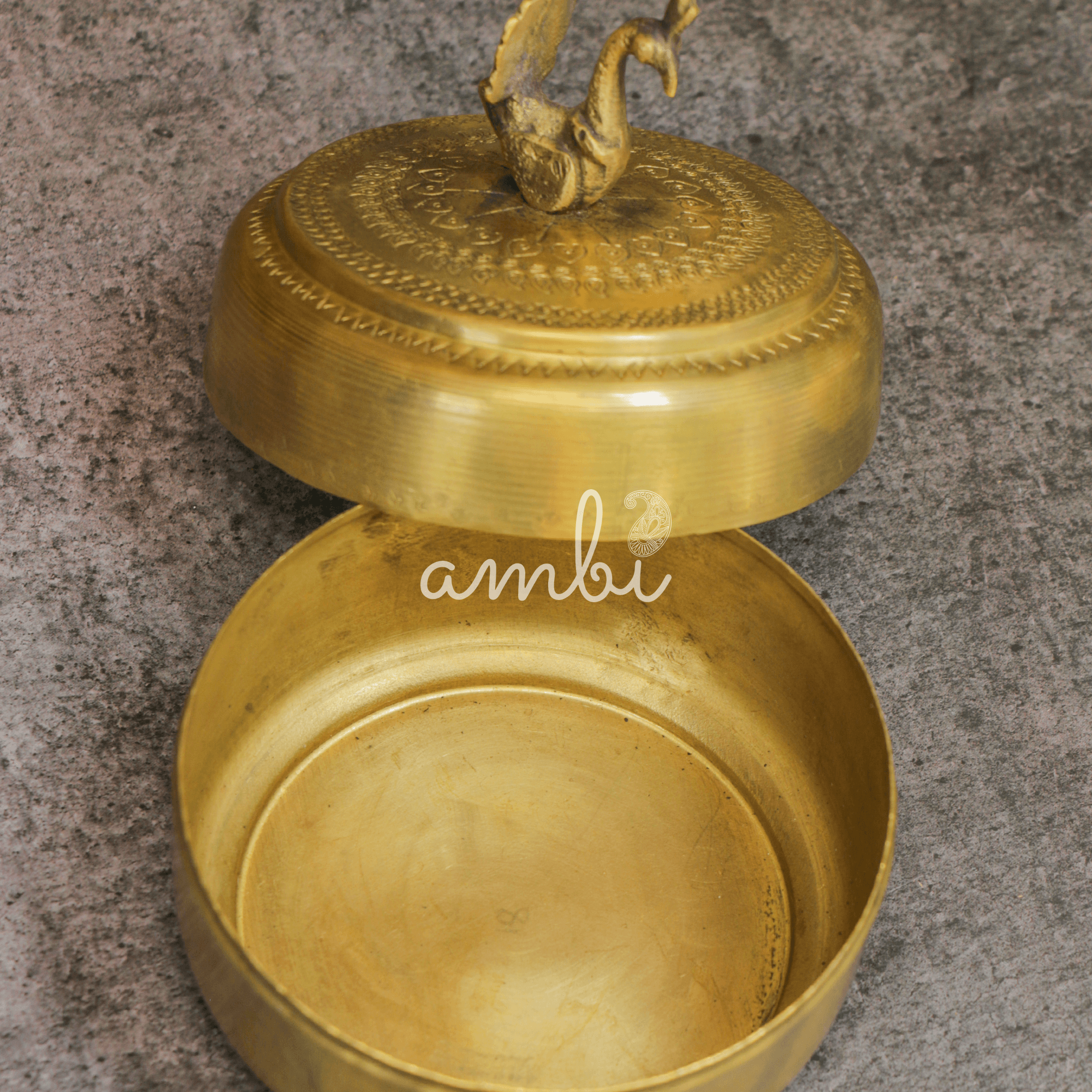 Ambi Vintage Brass Bird Jewellery Box - Medium