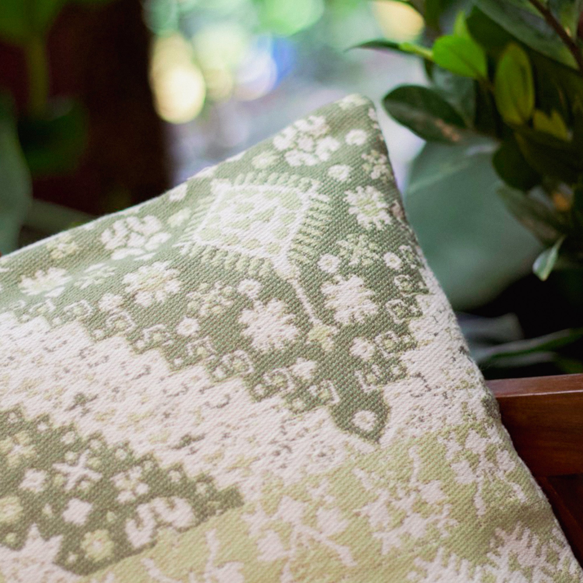 Diwali 2025 Handwoven Sage Cushion Cover - Set of 2 - 16 X 16 inches