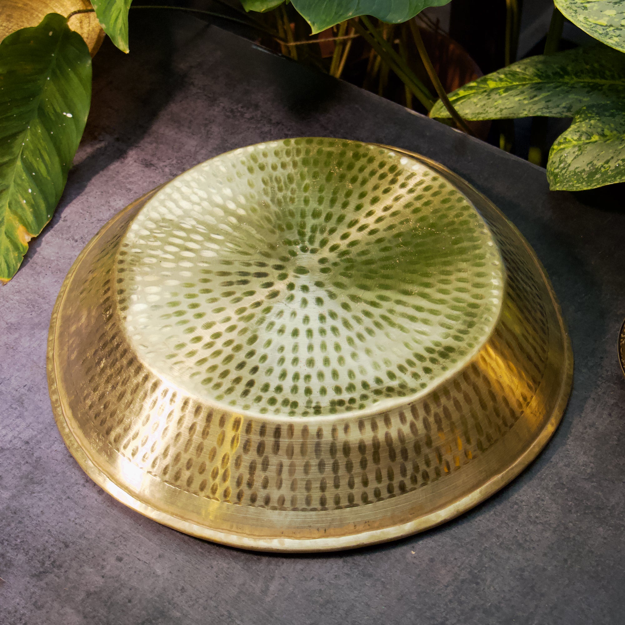100% Pure Brass Traditional Hammered Parat - 14 inches diameter