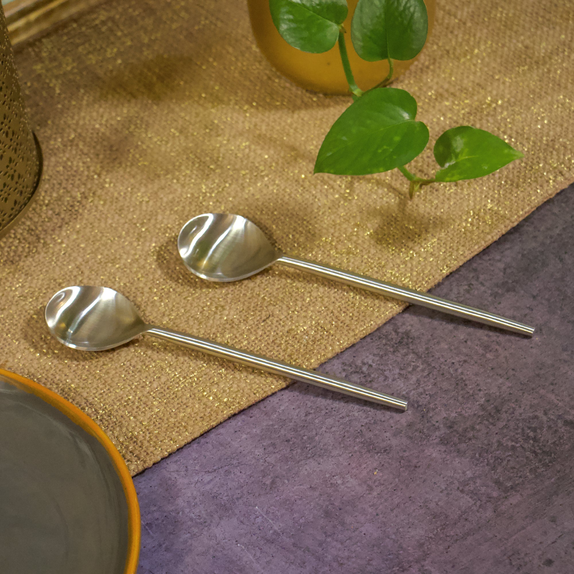 Handcrafted Steel Soup Spoons - Matt Finish