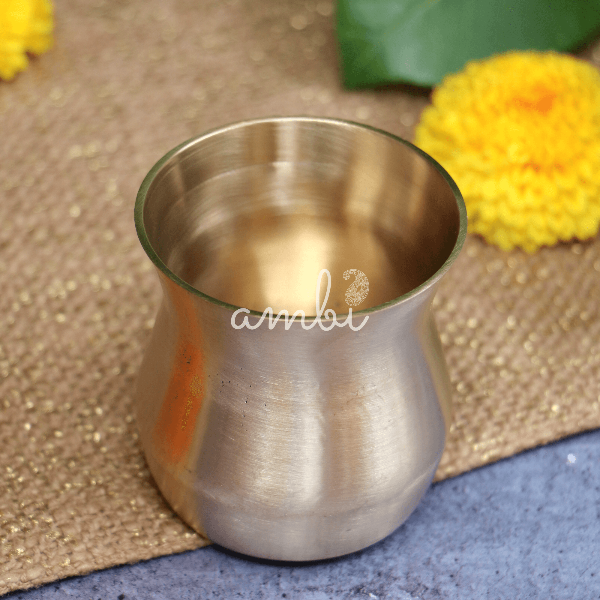 100% Pure Kansa Lota Shaped Elegant Water Glass - Diameter 2.5 inch - 150 ML