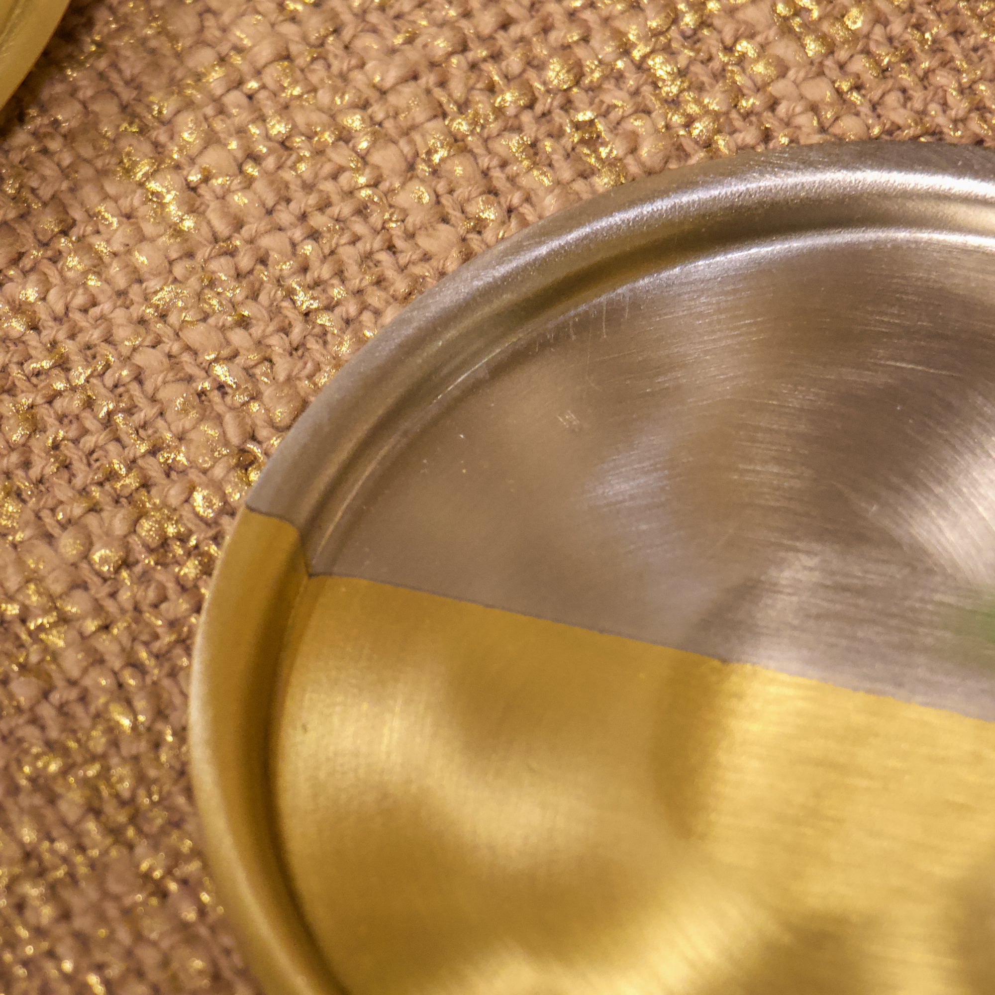 Handcrafted Dual Tone Pure Brass Coasters - Gold and Steel Matt