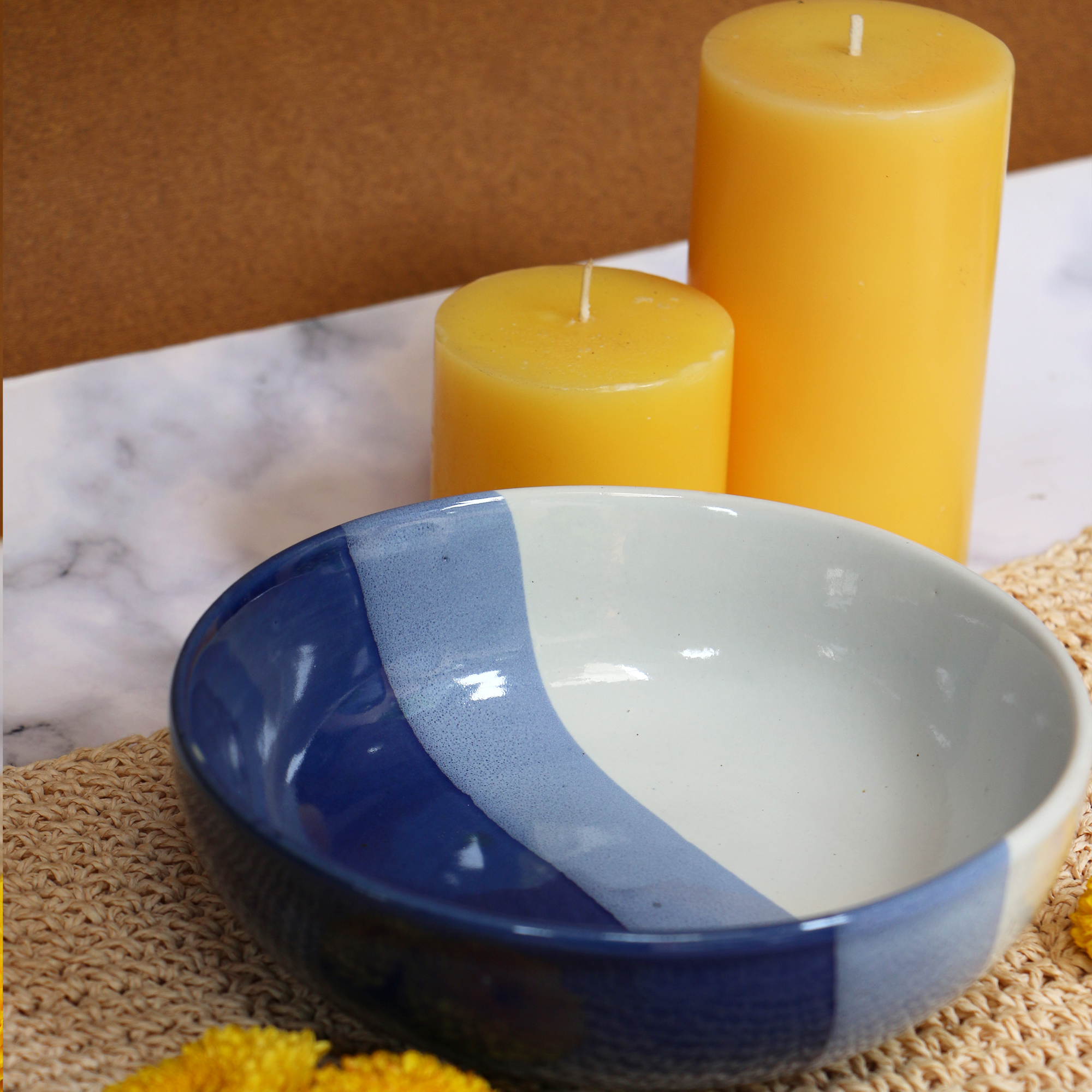 2026 - Ambi Handmade Blue Tri-Shade Salad Bowl 7 inch