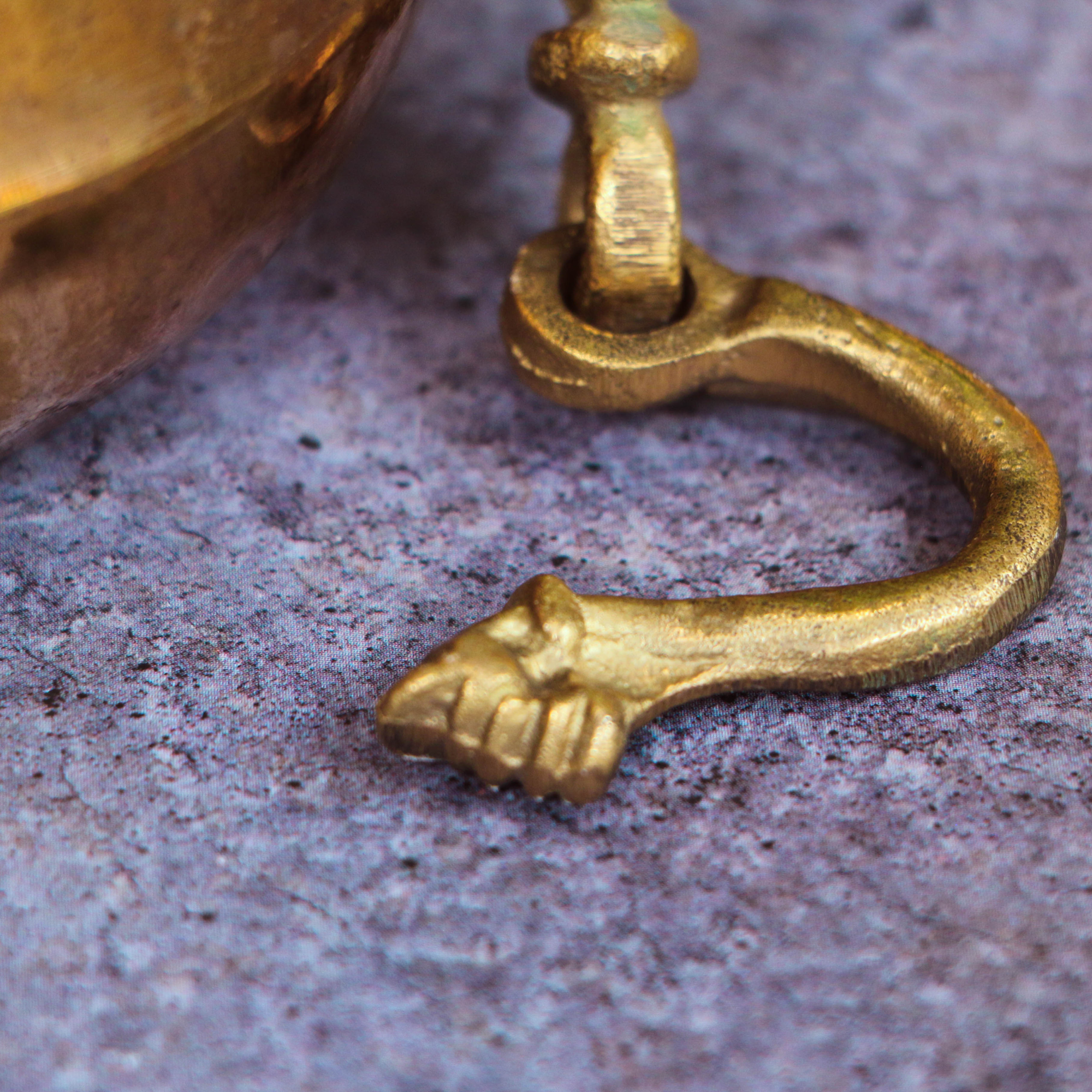 Handcrafted Vintage Heritage Brass Lota with Hanging Chain | Ambi
