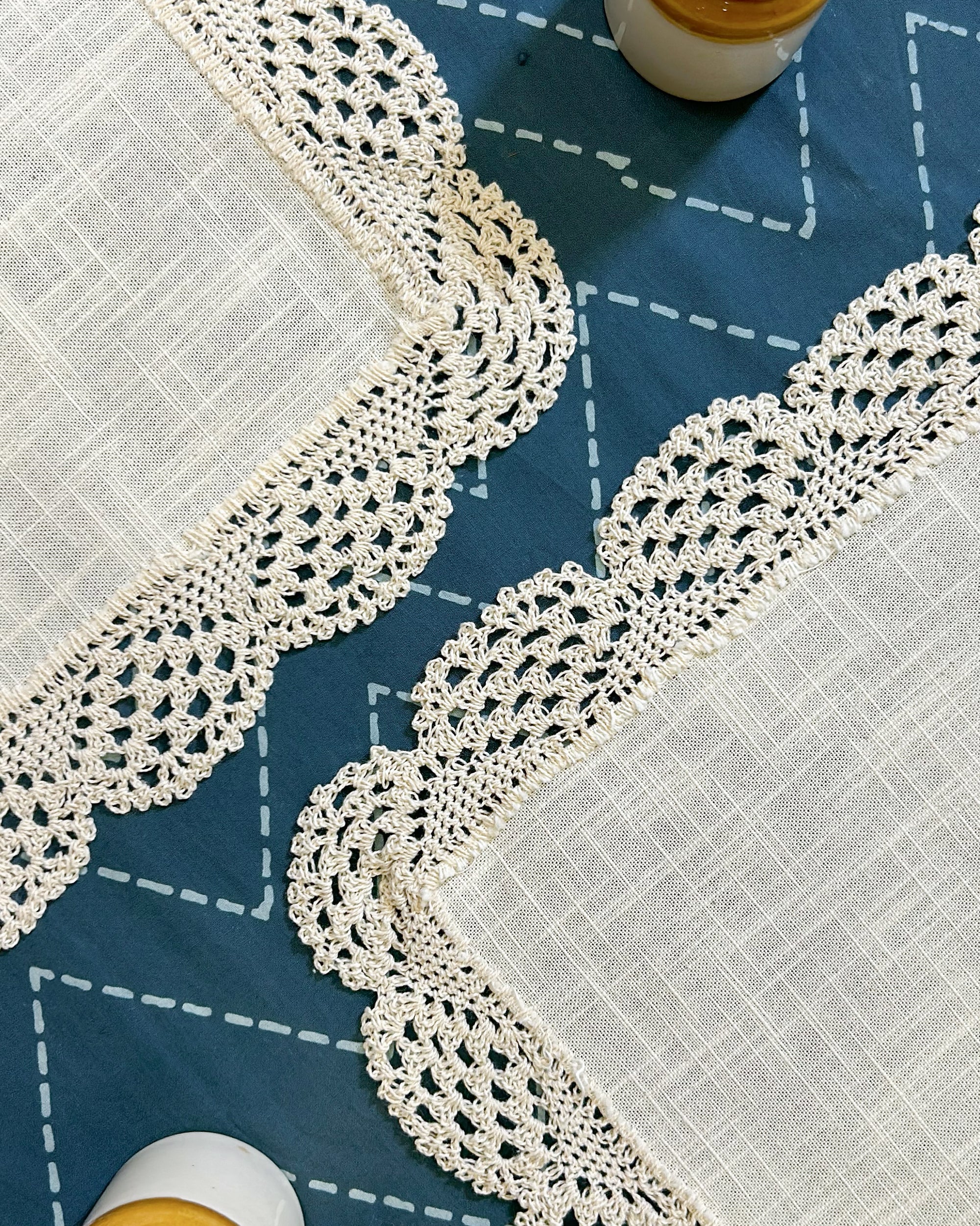 White outlet - Hand woven and hand crocheted