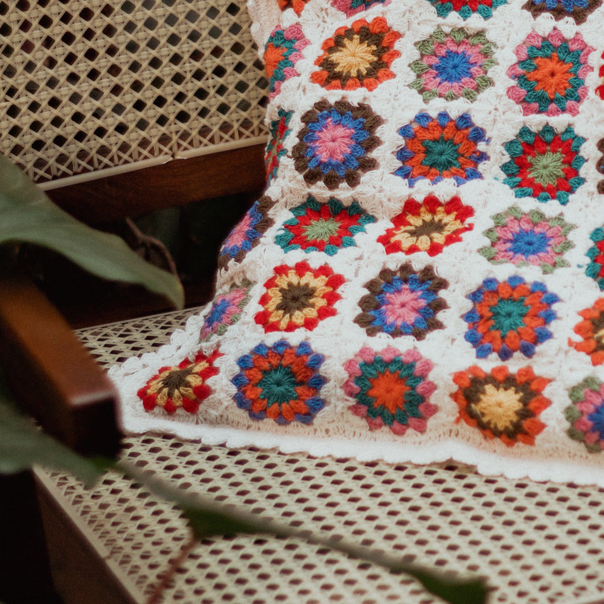 Diwali 2025 Hand-Embroidered Circle Pattern Crochet Cushion Cover - 16 X 16 inches - Set of 3