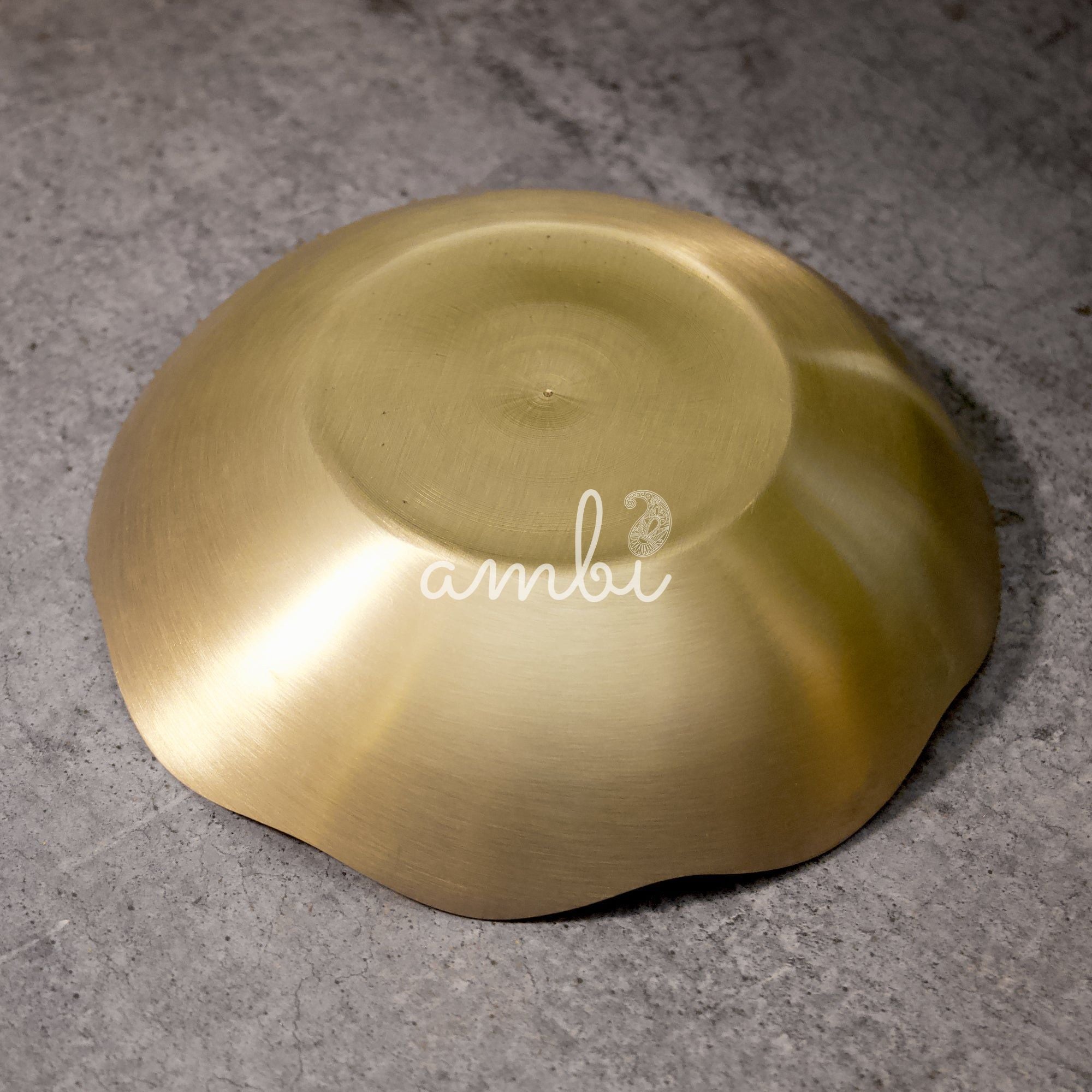 AMBI Elegant & Pure 100% Lead Free Kansa Floral Dessert Bowl - 5.5 Inches - 320 ML