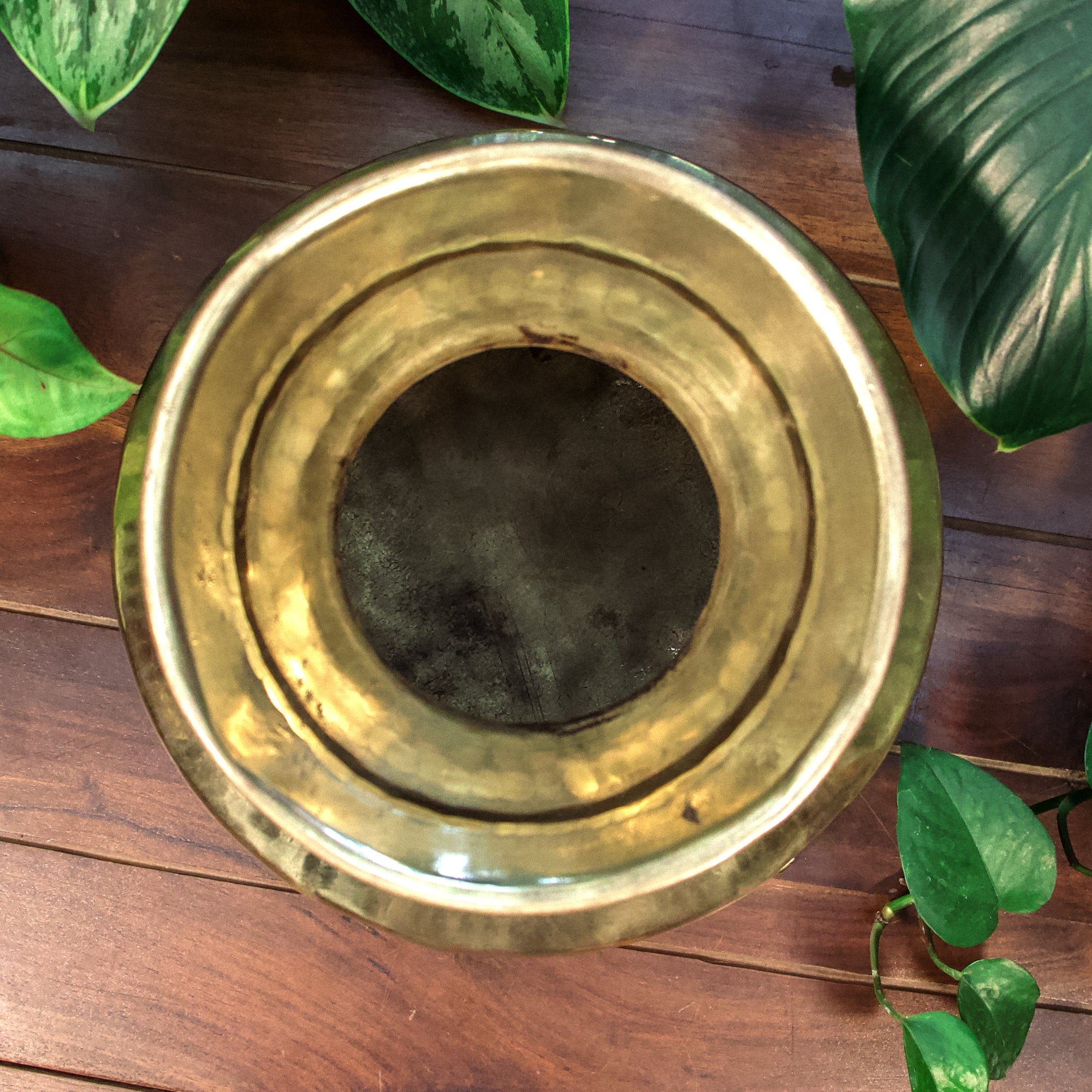 Vintage Brass Big Water Pot (Mataka) on Legs