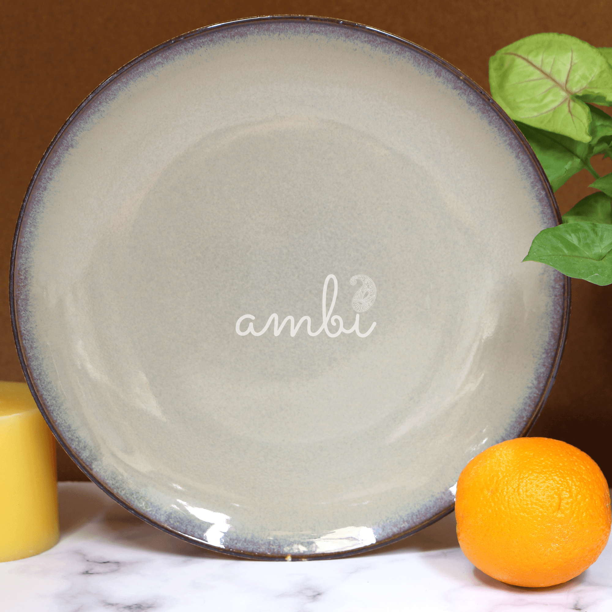 Ambi Ceramic Glazed Elegant Dinner Plate 10.5 inch