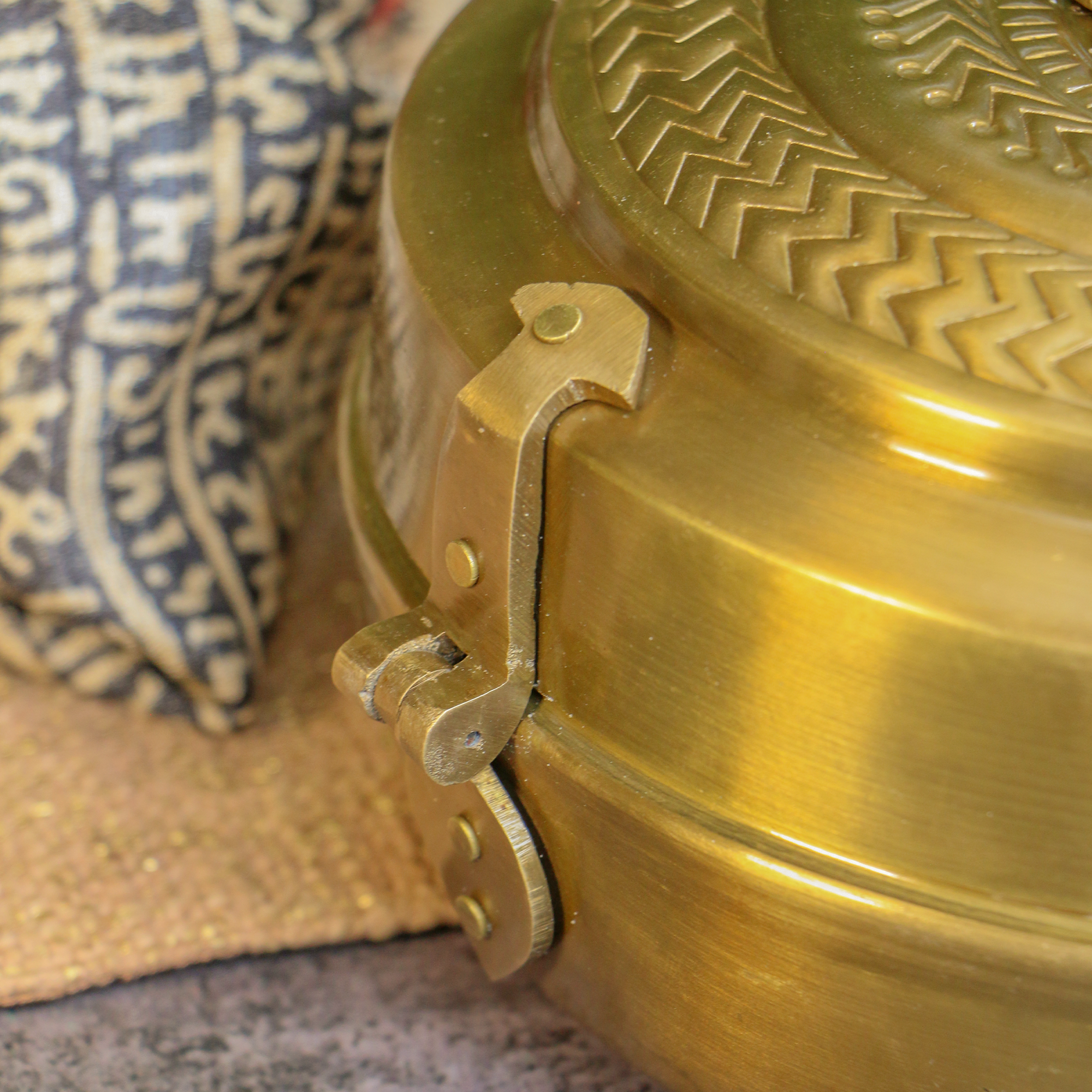 100% Brass Traditional Roti Box - Mughal Themed, Elegantly Crafted