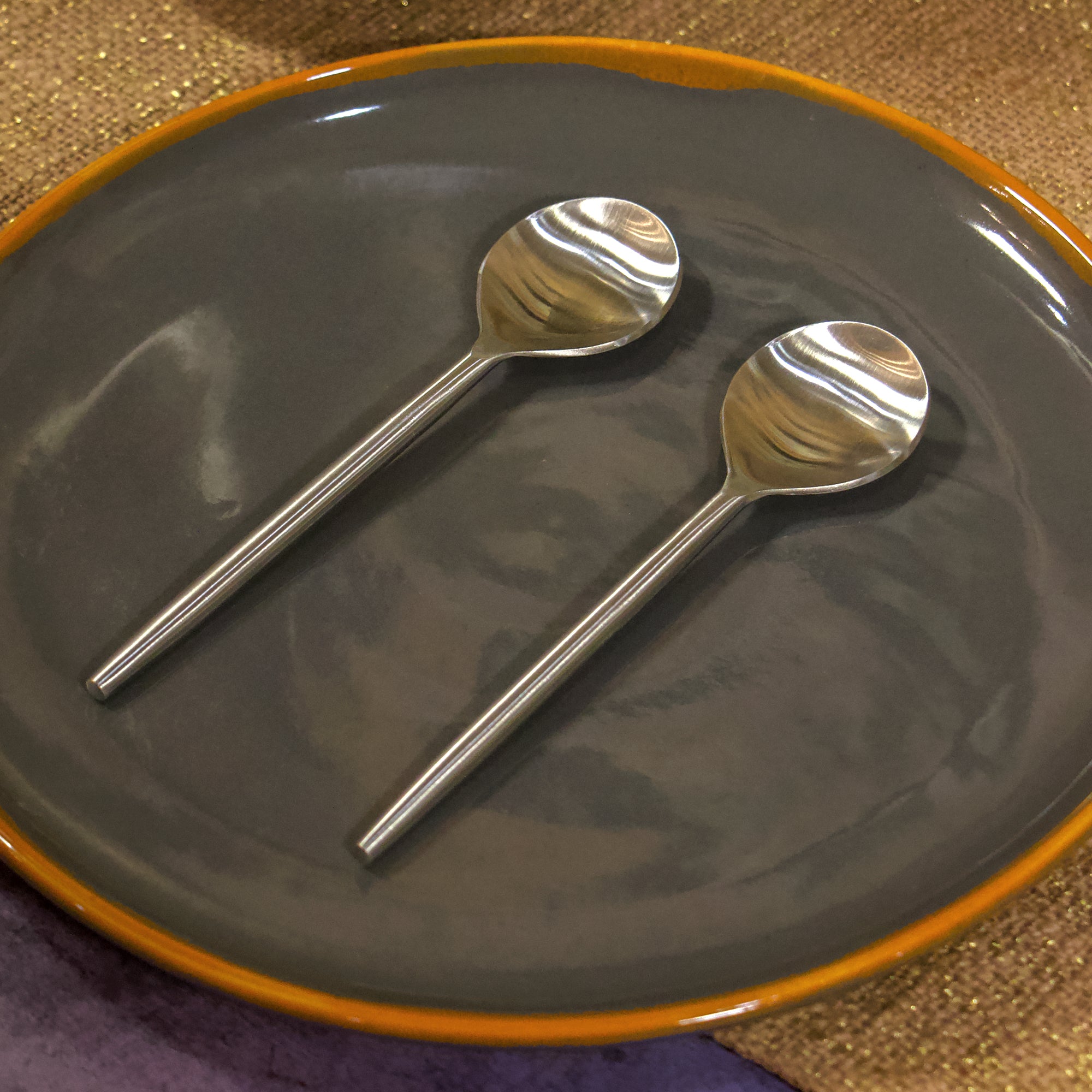 Handcrafted Steel Regular Dining Spoons - Matt Finish