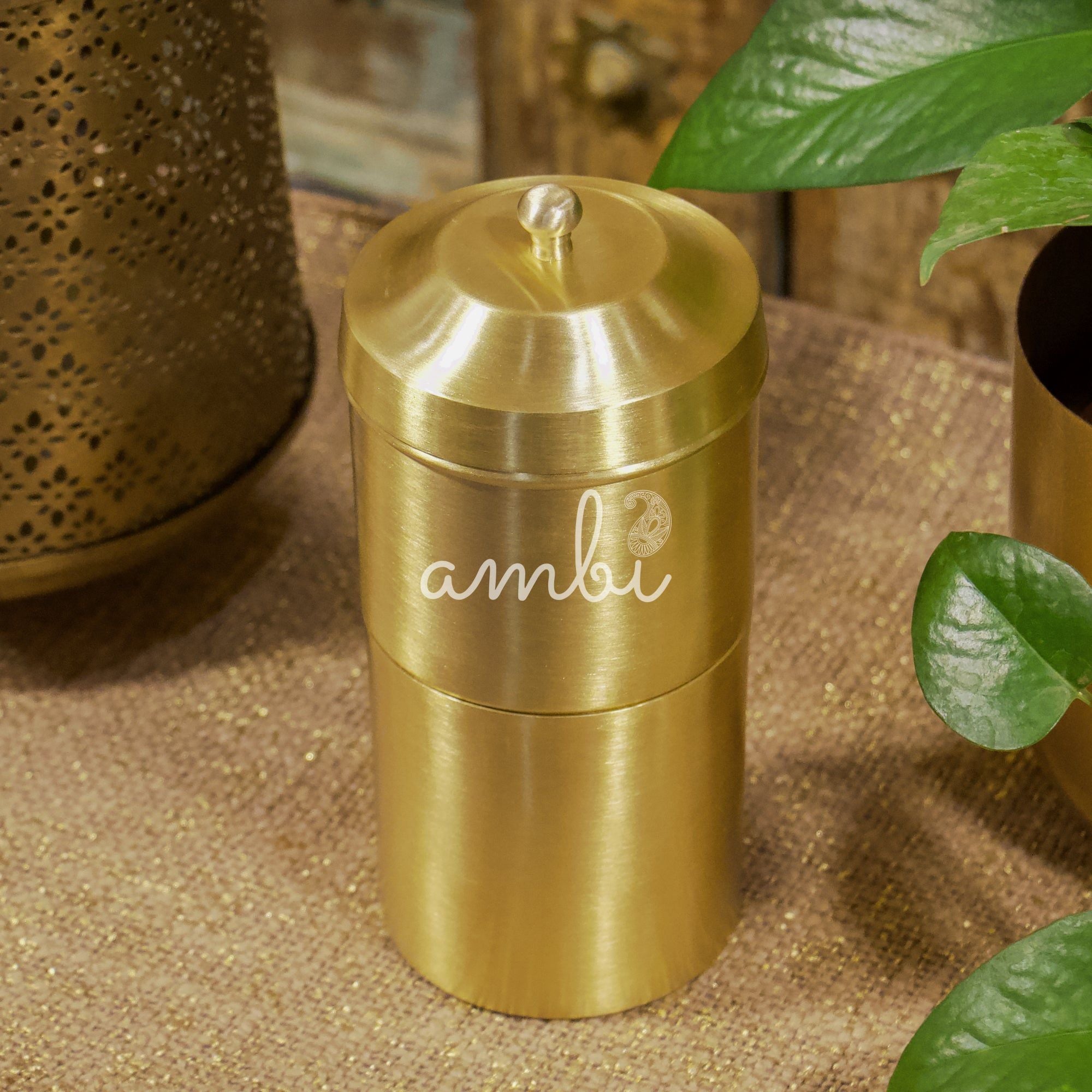 Pure Brass South Indian Coffee Brewing Filter (Large, 3-4 cups)