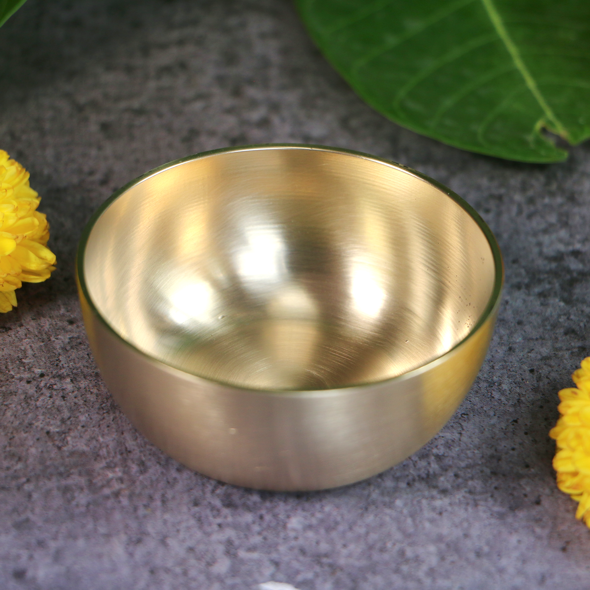 AMBI Pure 100% Lead Free Kansa Small Katori / Bowl - Shiny Finish - 3.5 Inches - 165 ML