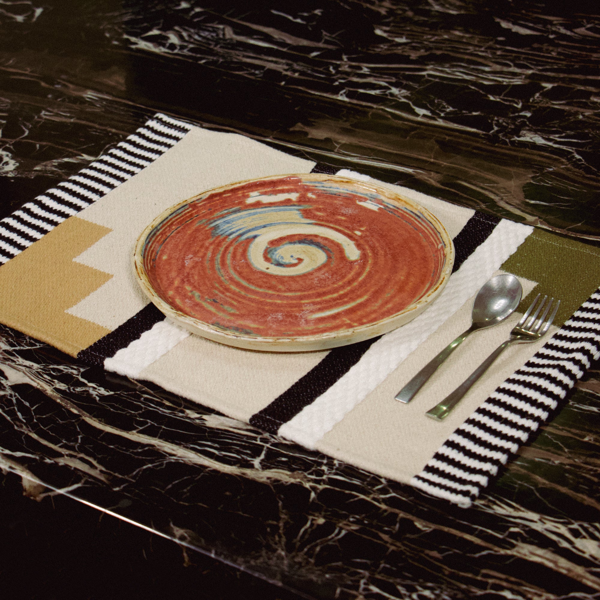 Diwali 2025 Hand Woven Cotton Place Mat Olive (Set of 2)