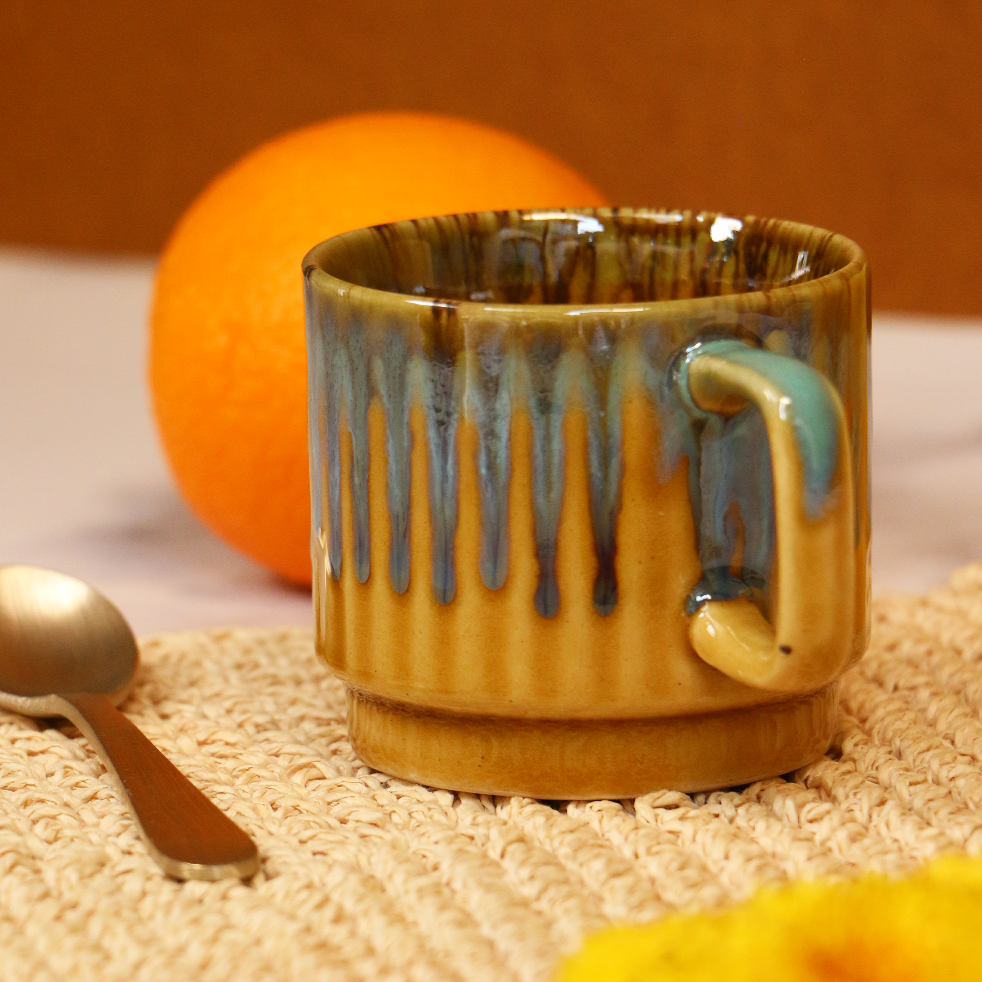 Handmade Artisanal Mustard Coffee Mug | Set of 2 | 150 ml