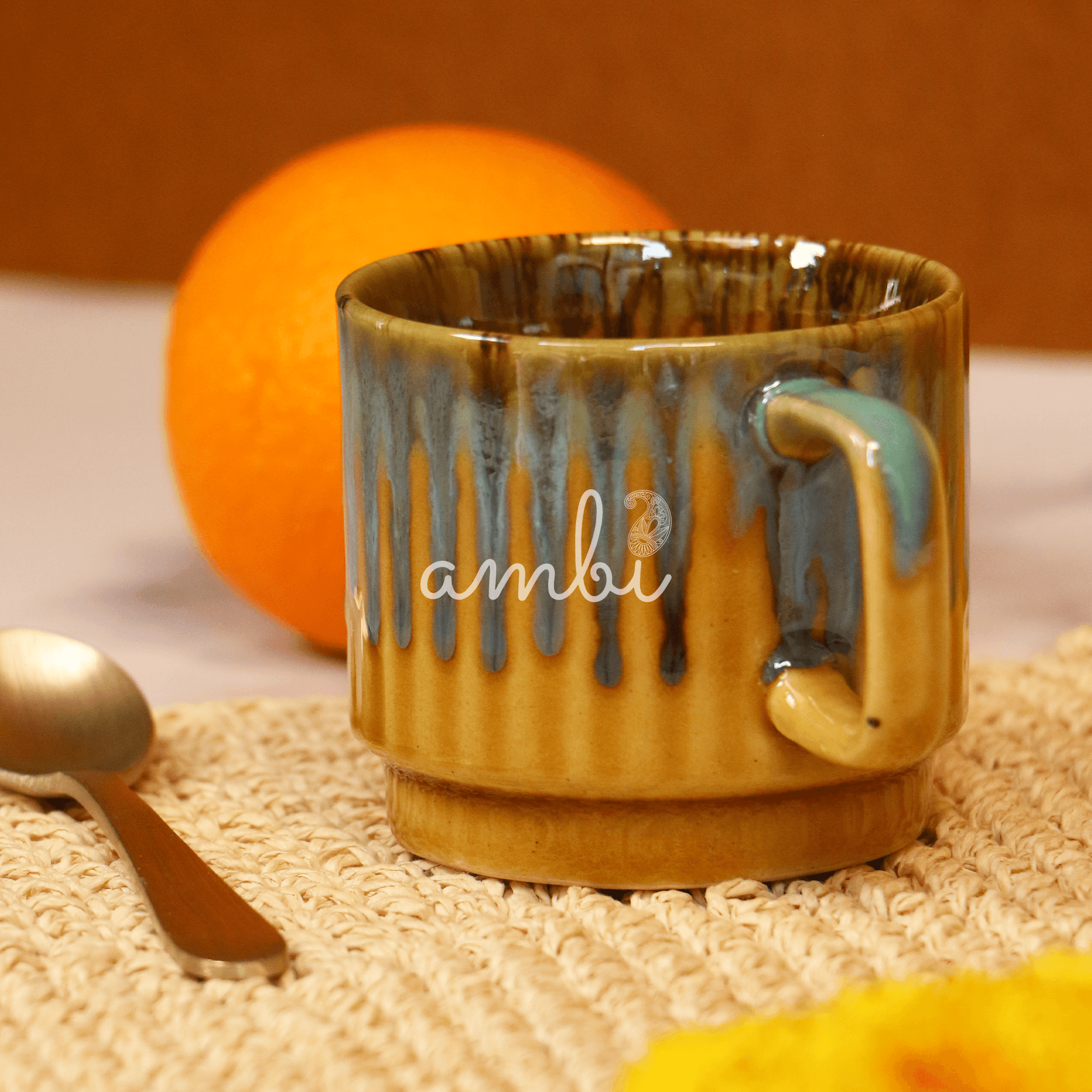 Handmade Artisanal Mustard Coffee Mug | Set of 2 | 150 ml