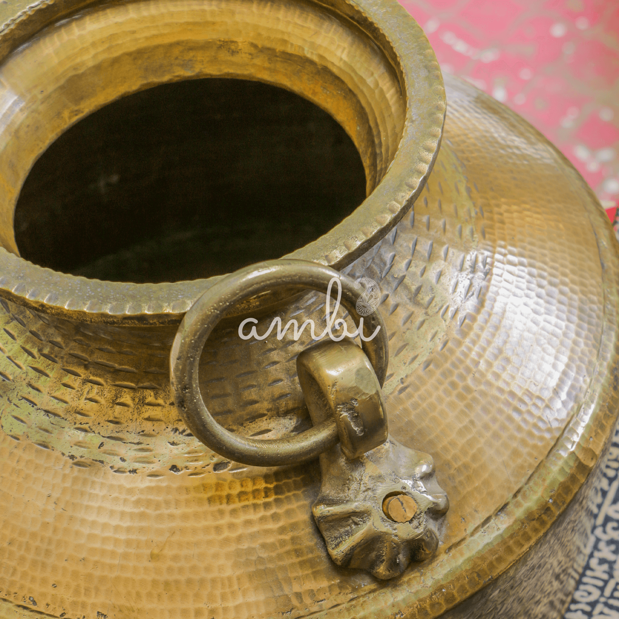 Ambi Vintage Large Brass and Copper Kalash Water Mataka (A Rare Statement Piece)