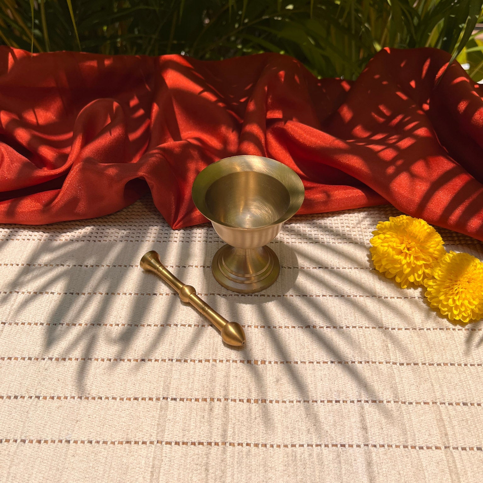 Pure Brass Mini Imam Dasta- Mortar and Pestle Set