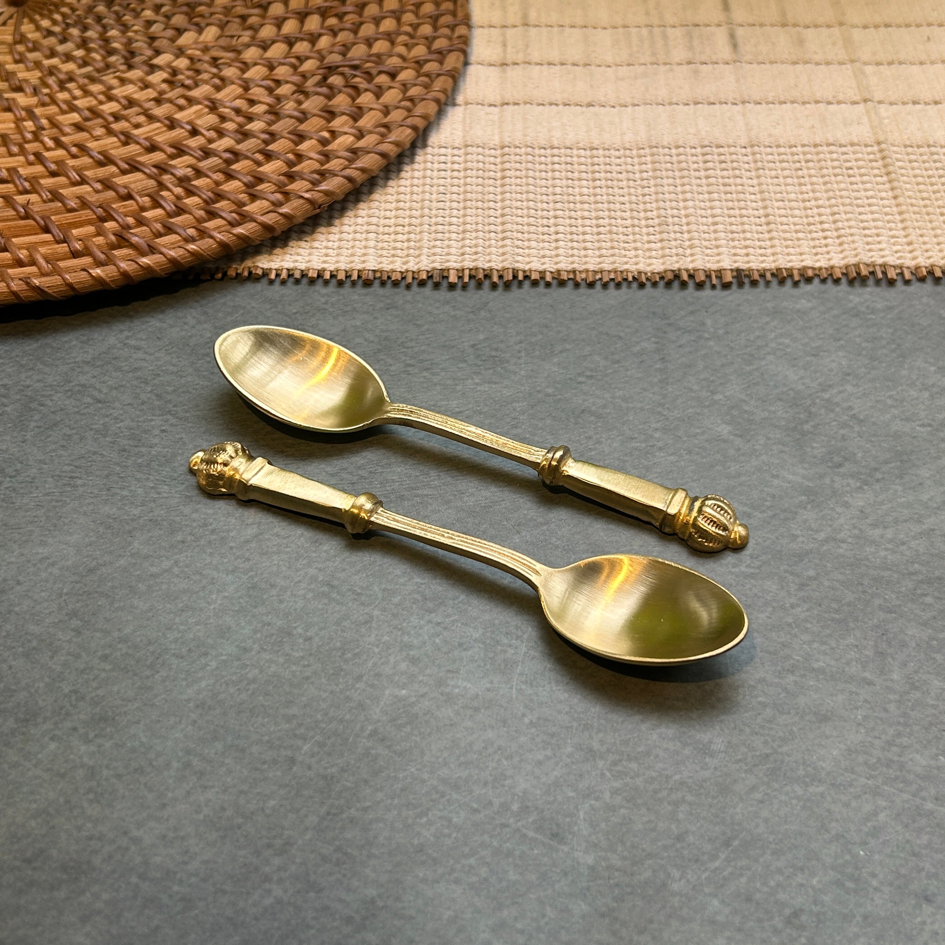 AMBI Exquisite Brass Tea / Coffee Spoon Set of 2