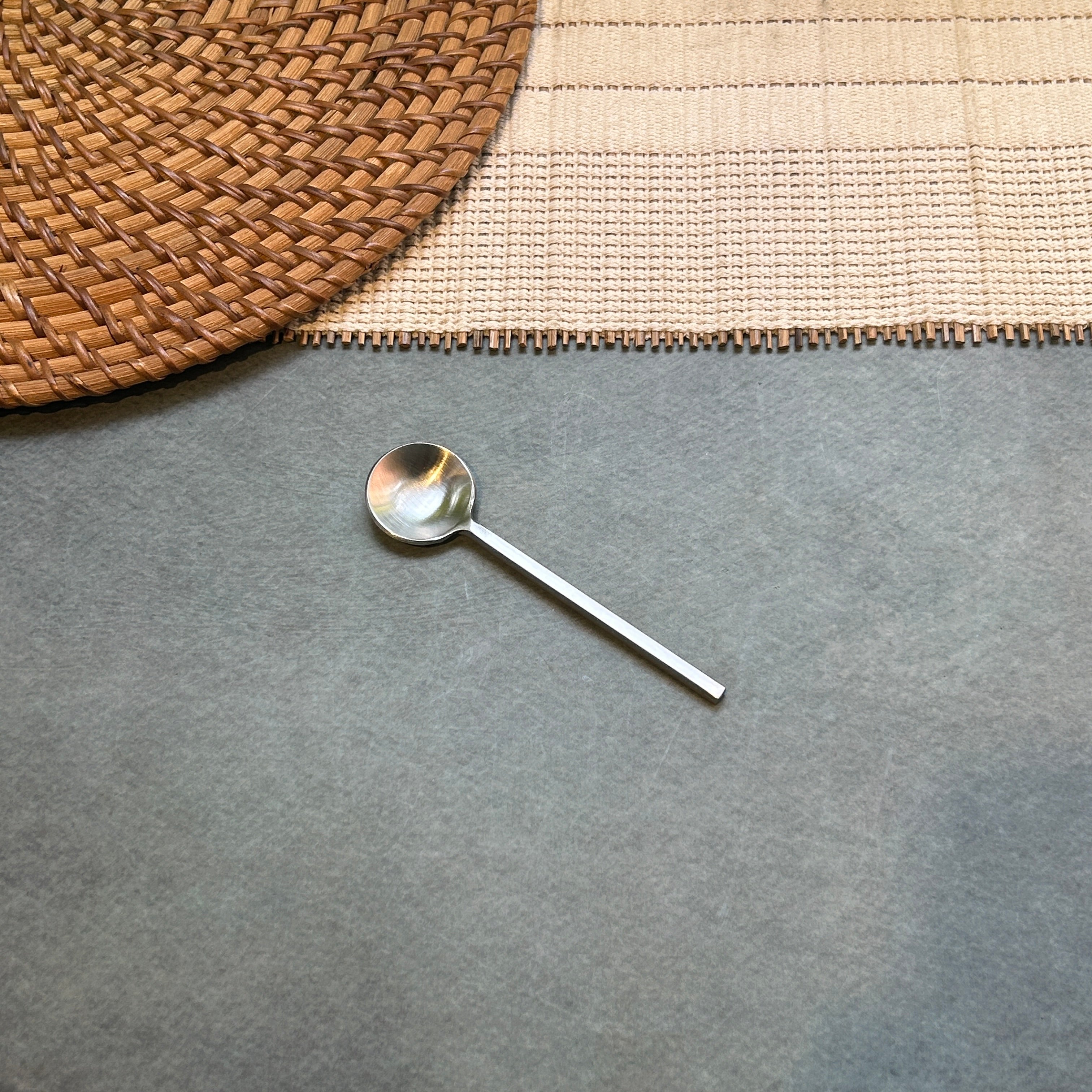Ambi Pure Brass Square-Bar Handle design Tea and Coffee Spoon | Multipurpose Spoon |