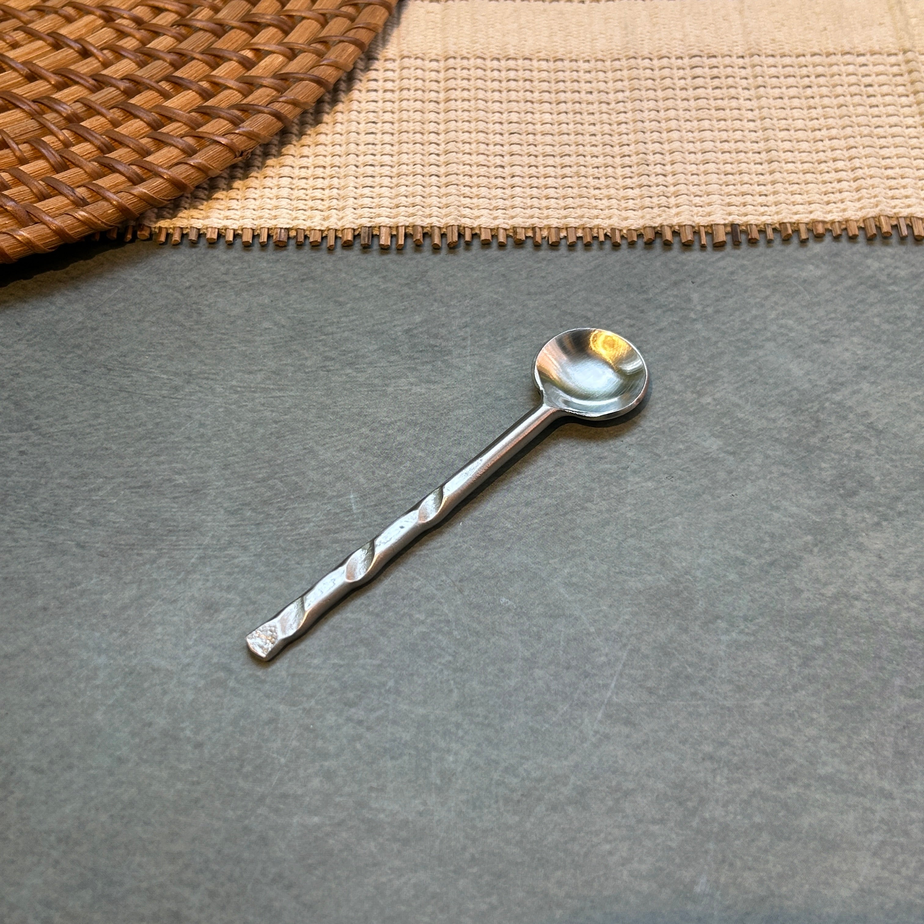 Ambi Pure Brass Twisted-Handle design Tea and Coffee Spoon | Multipurpose Spoon |