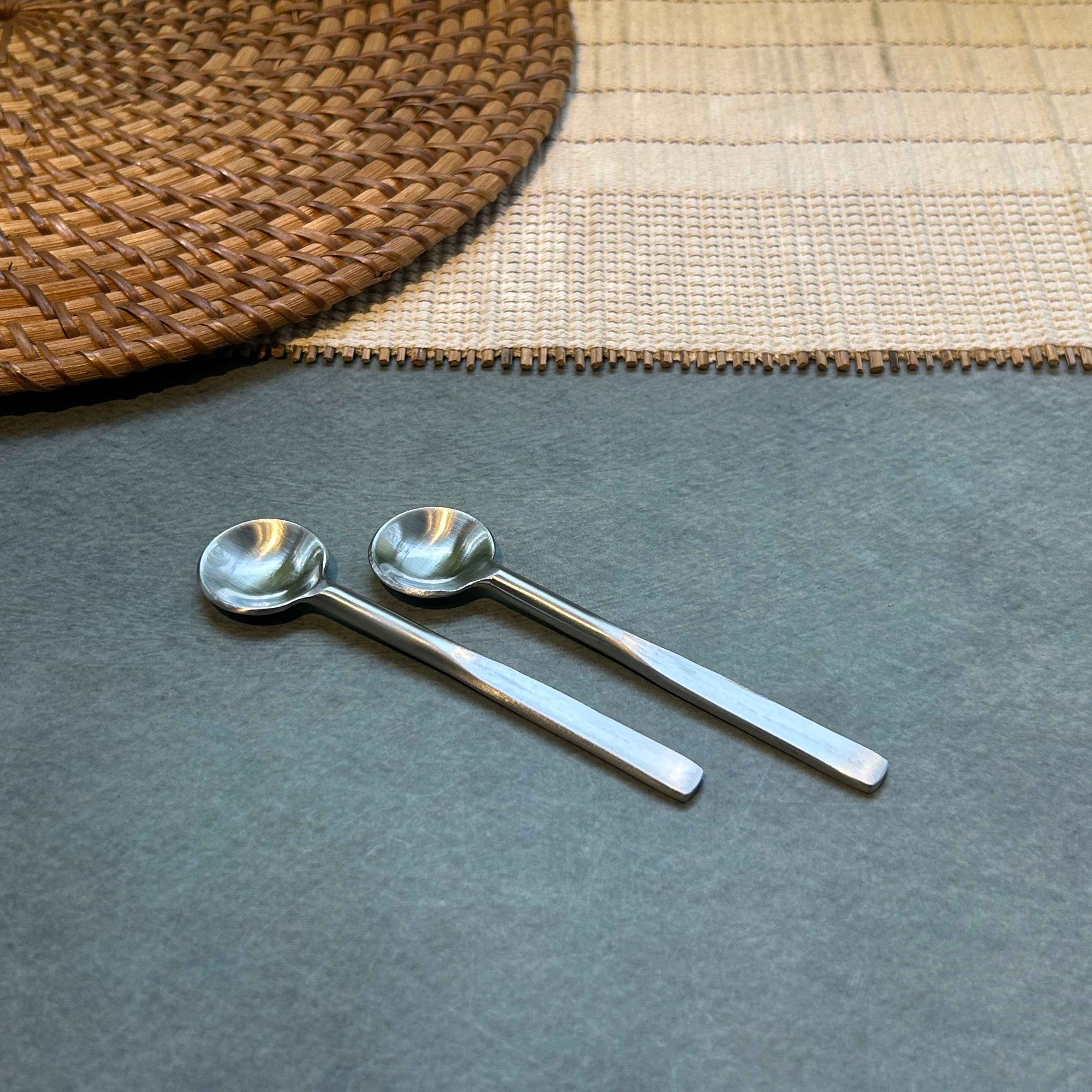 Ambi Pure Brass Flat Handle - Tea and Coffee Silver Spoon |Multipurpose Spoon|