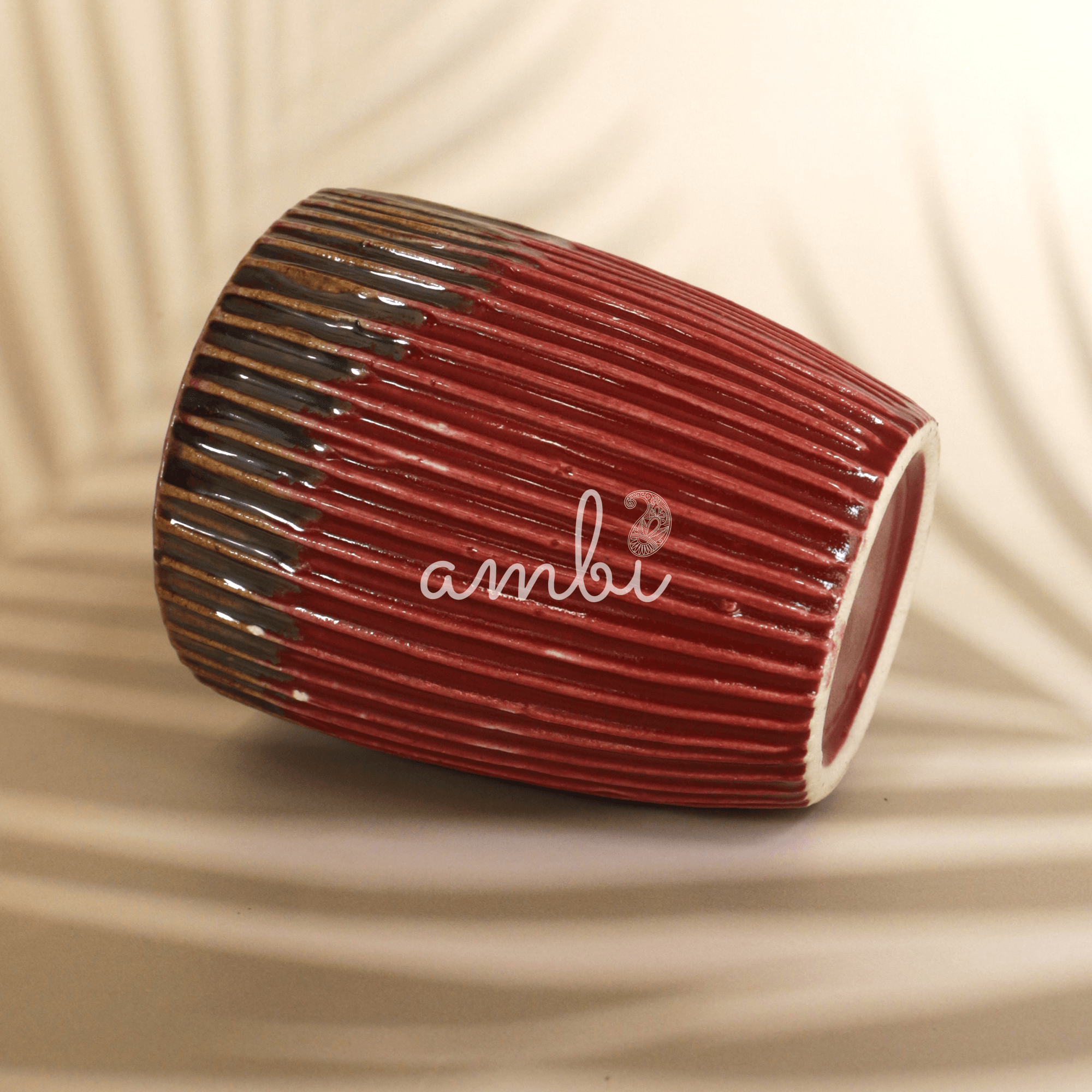 Ambi Ceramic Glazed Red Large Coffee Mug 350 ml