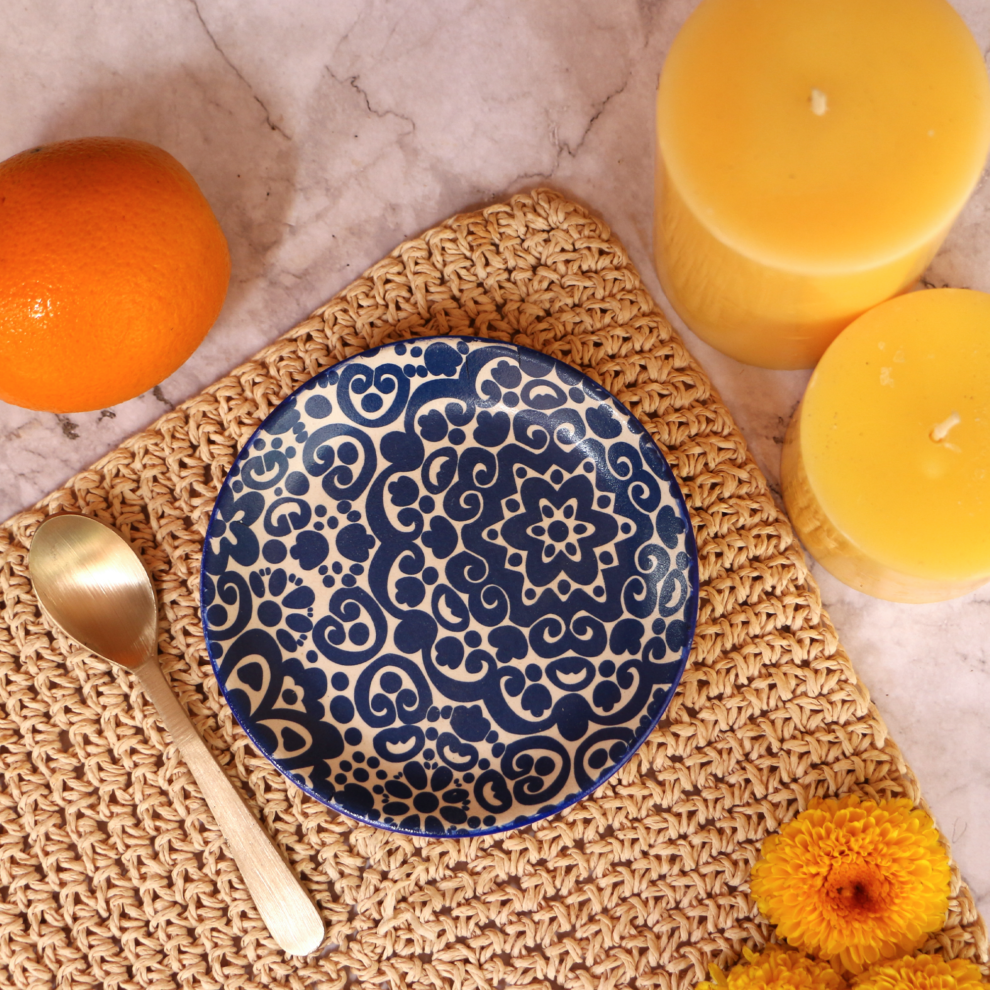 Ambi Stoneware Blue Decal Small Plate - 7 Inch