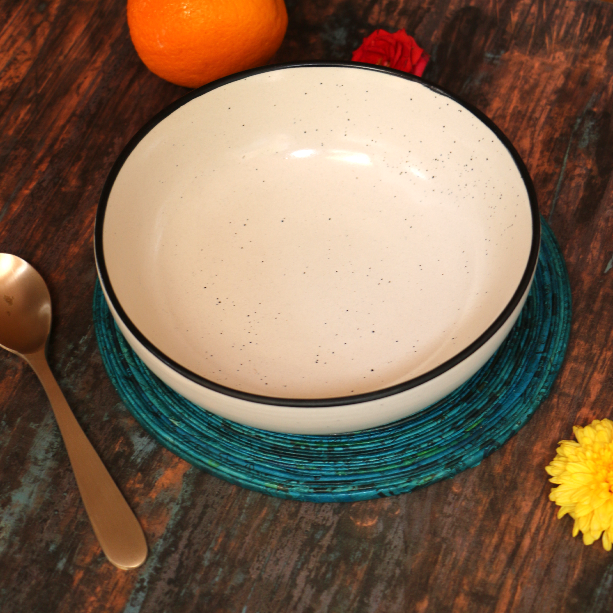 2026 - Ambi Studio Pottery Elegant Matte-Finish White Salad Bowl 7 inch