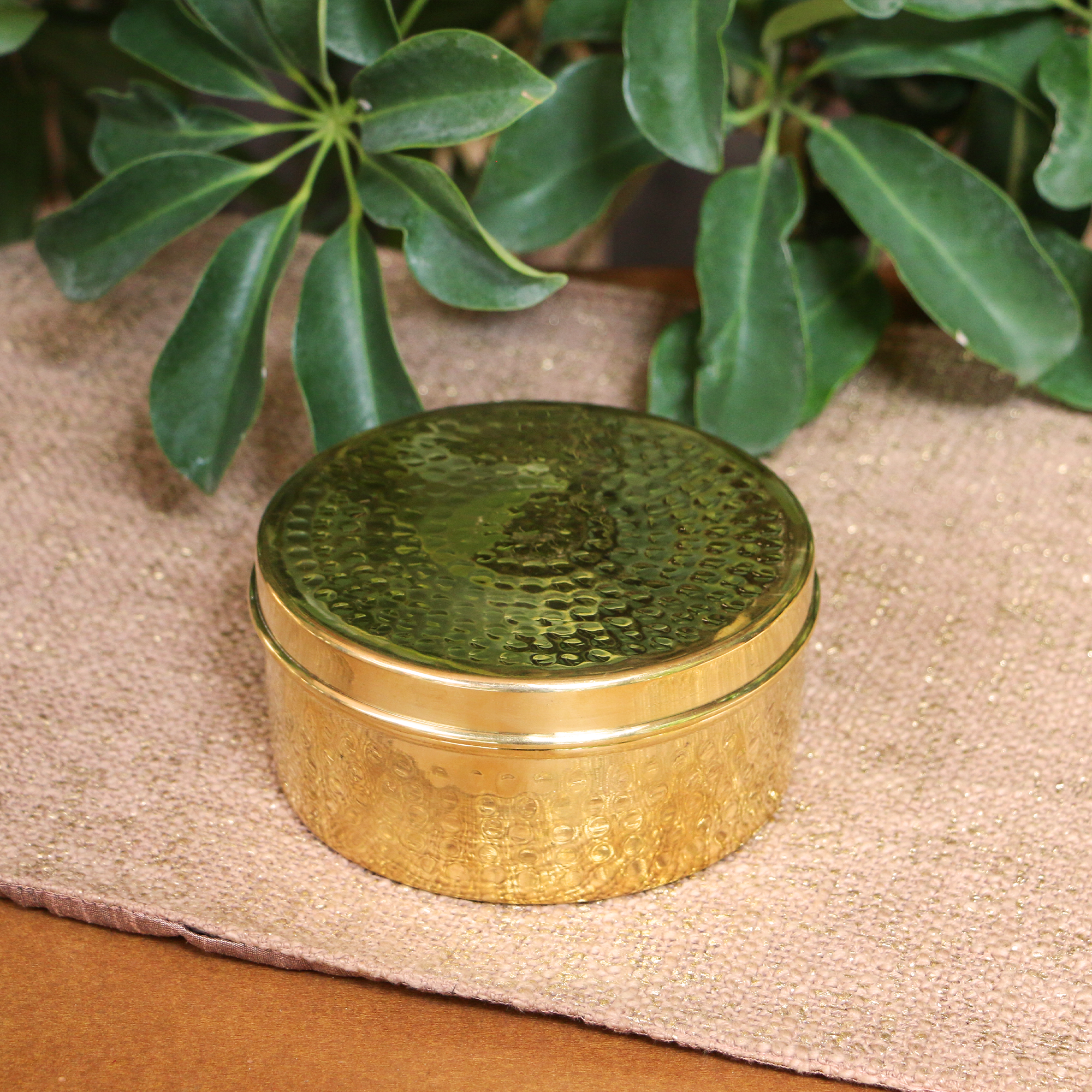 100% Brass Heavy Grade Storage Boxes / Laddu Boxes - Set of 3 boxes - Hammered Finish
