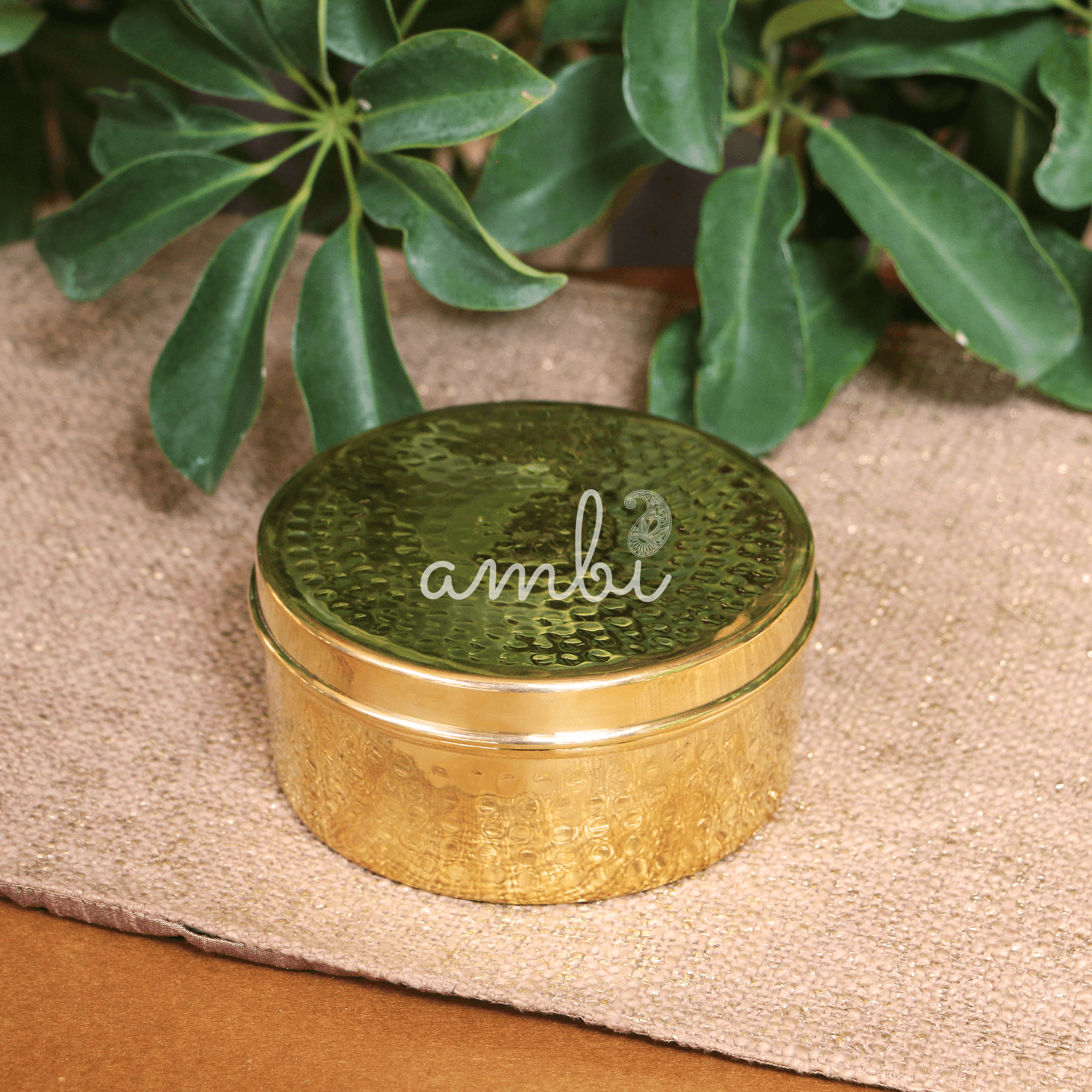 100% Brass Heavy Grade Storage Boxes / Laddu Boxes - Set of 3 boxes - Hammered Finish