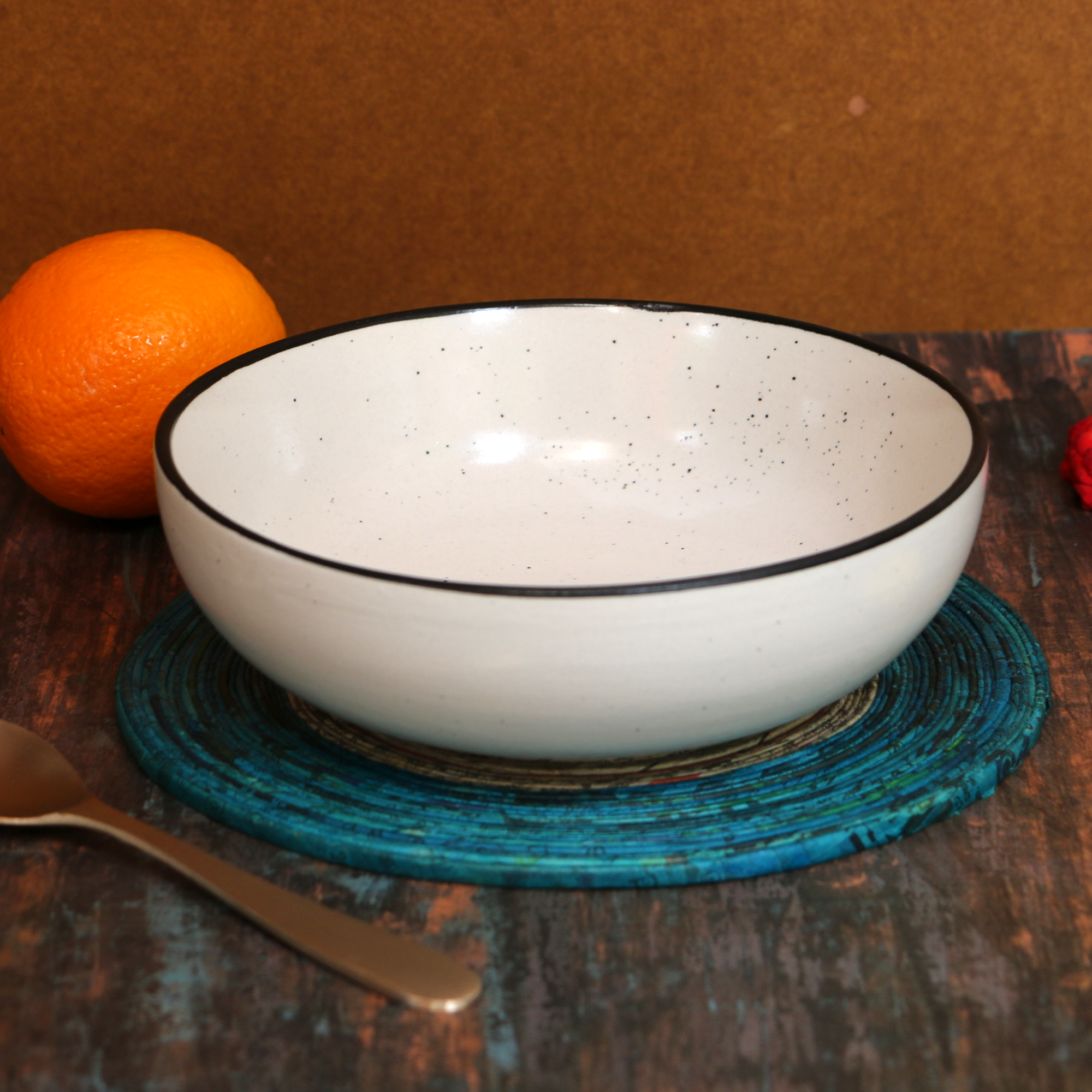 2026 - Ambi Studio Pottery Elegant Matte-Finish White Salad Bowl 7 inch