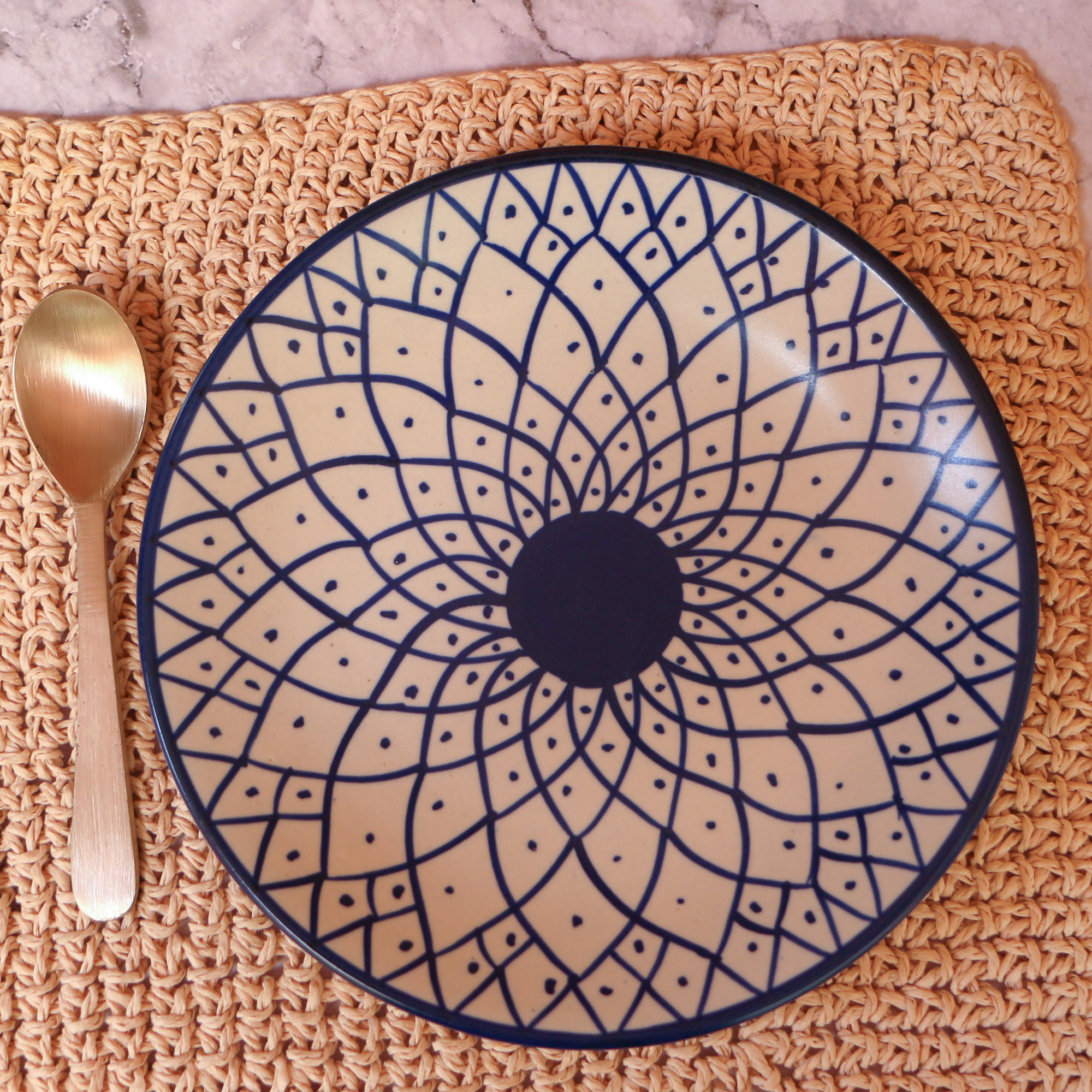 Ambi Stoneware Blue Decal Small Plate 7 inch