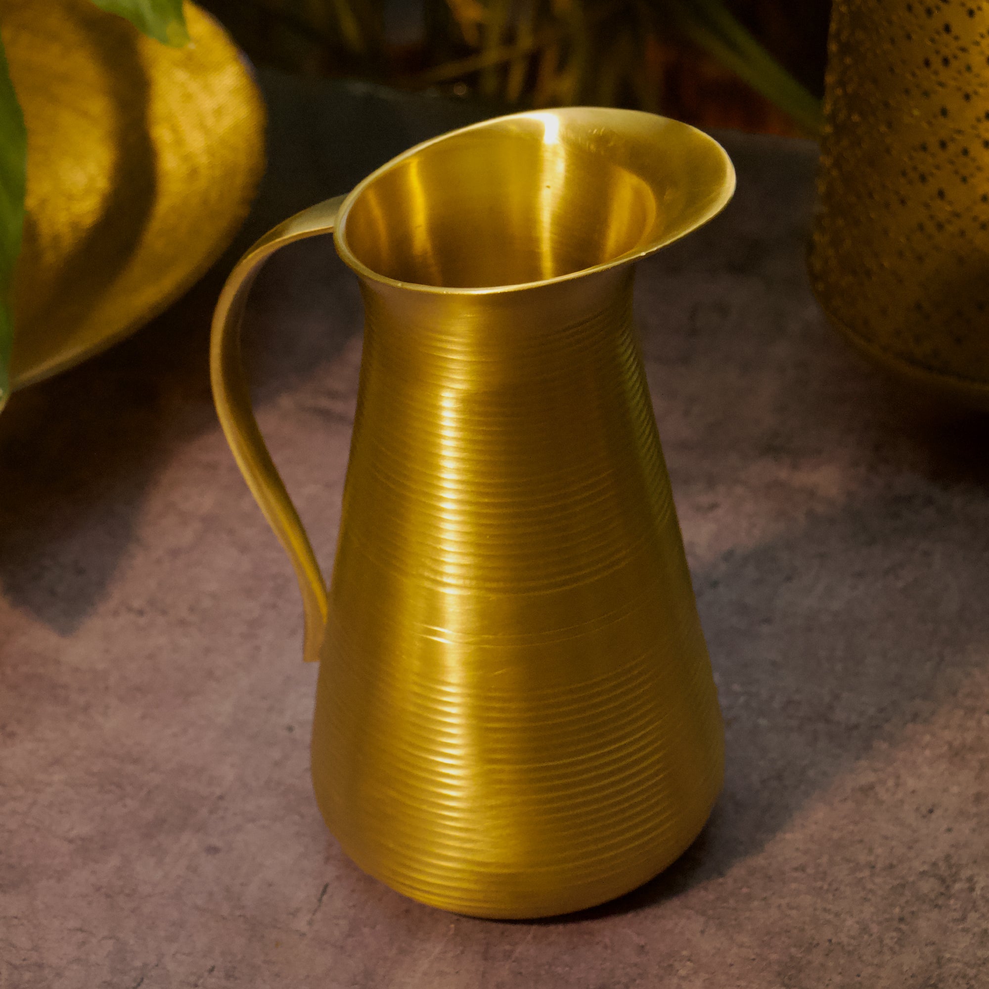 Ambi Pure Brass Water Jug — 800ml | Handcrafted Traditional Serving Jug