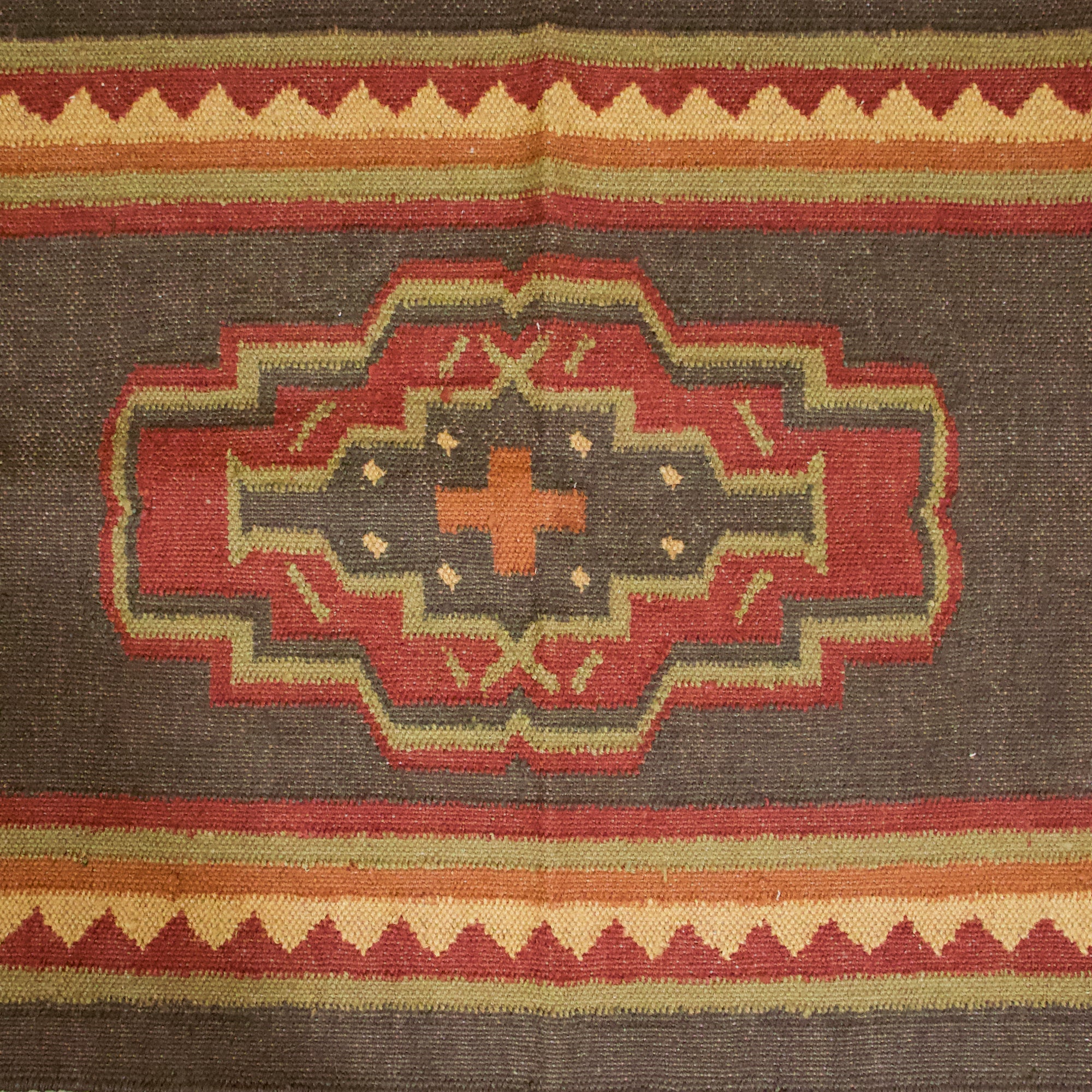 On Sale - Multicolour Woven Durrie / Rug / Bed Side Runner featuring patterns 2.5 X 8 Ft